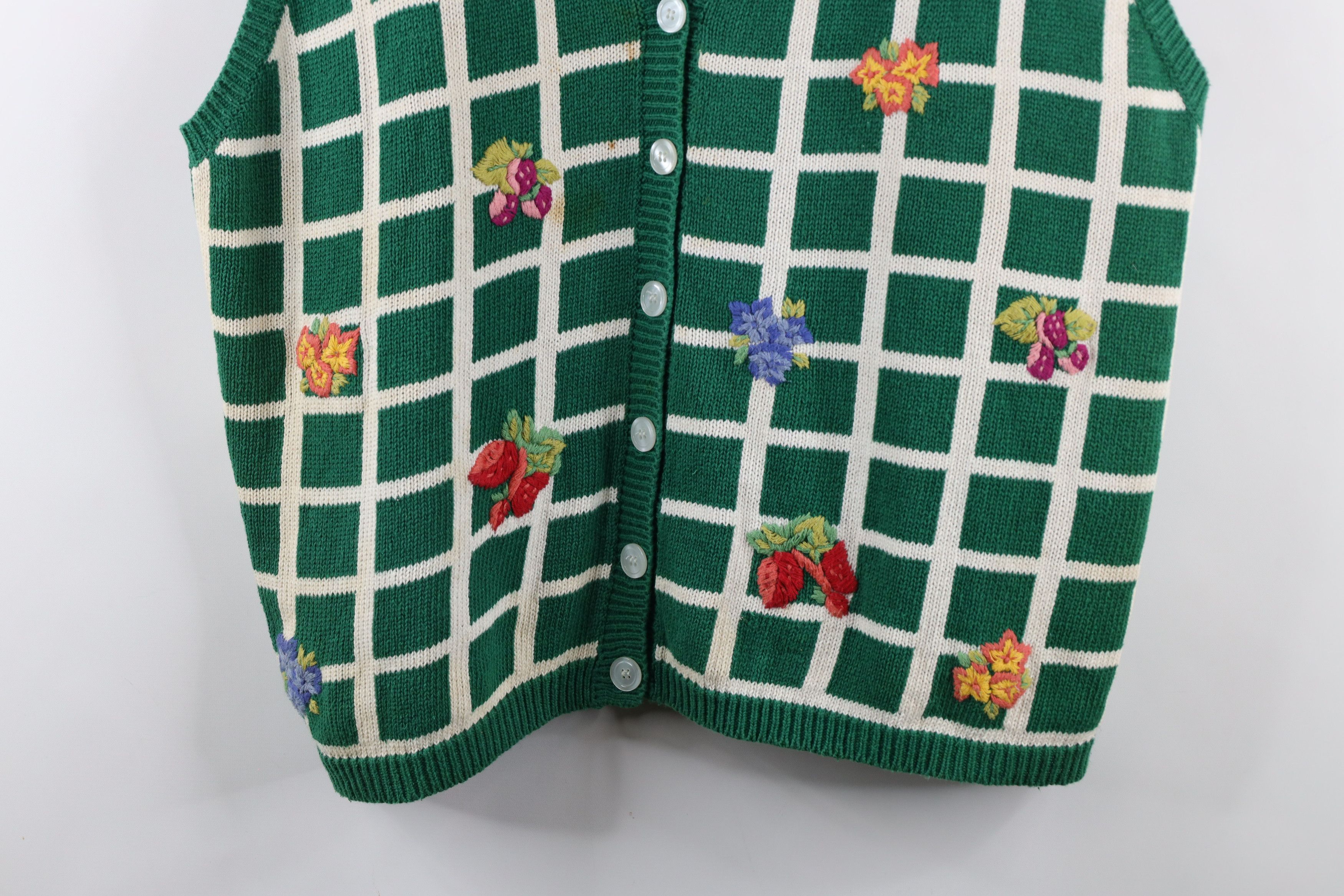 Vintage Vintage 90s Streetwear Embroidered Cardigan Sweater Vest Size 3XL / US 20-22 - 3 Thumbnail