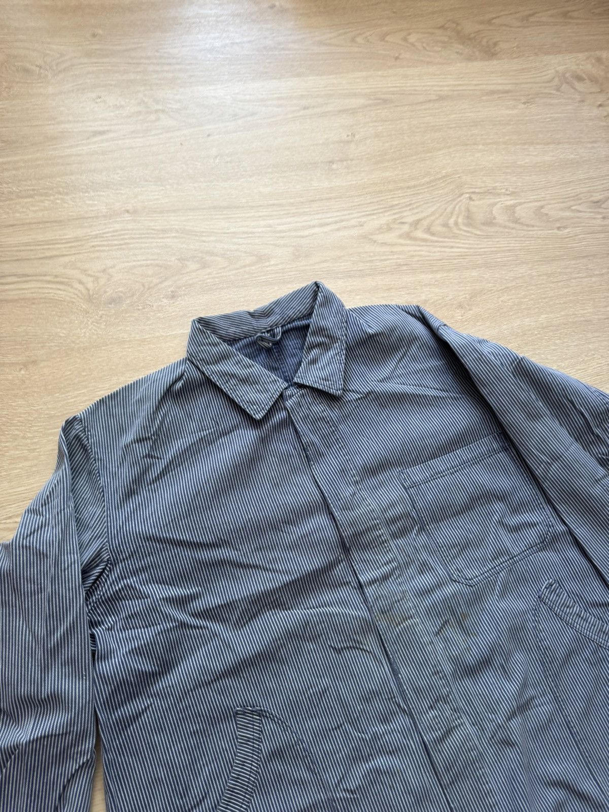 Le Laboureur Vintage Sunfaded Worker Le Laboureur Stripes Trashed Jacket Size US XL / EU 56 / 4 - 5 Thumbnail