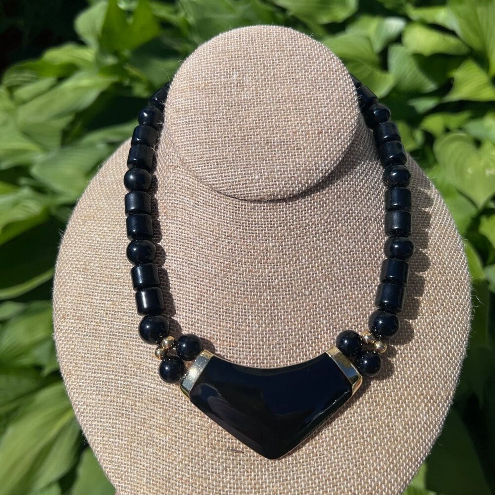 & Other Stories Trifari Black Bead Goldtone Necklace Size ONE SIZE - 1 Thumbnail