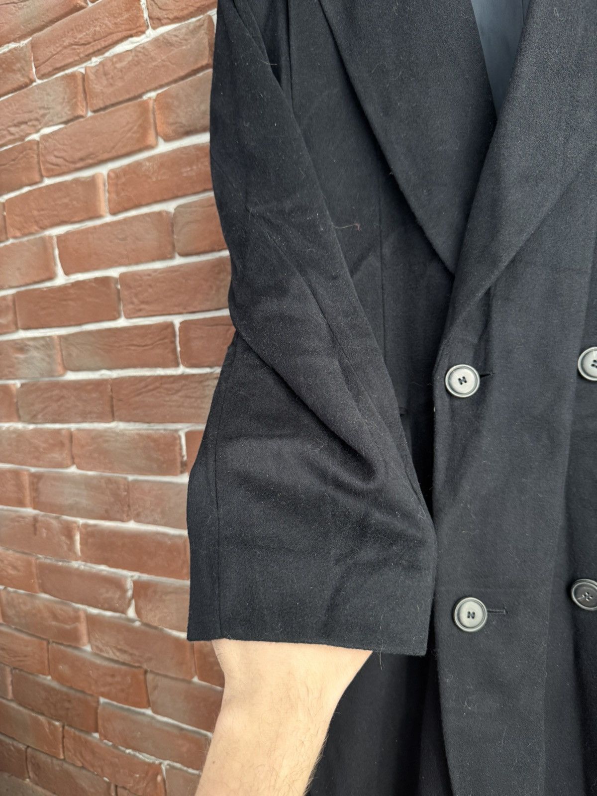 Hugo Boss Vintage HUGO BOSS Wool Over Coat Loro Piana Fabric L Black Size US L / EU 52-54 / 3 - 8 Thumbnail