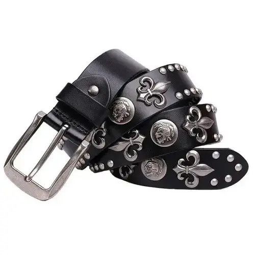 Japanese Brand Men Belt Punk Rivet Size 32 - 1 Thumbnail