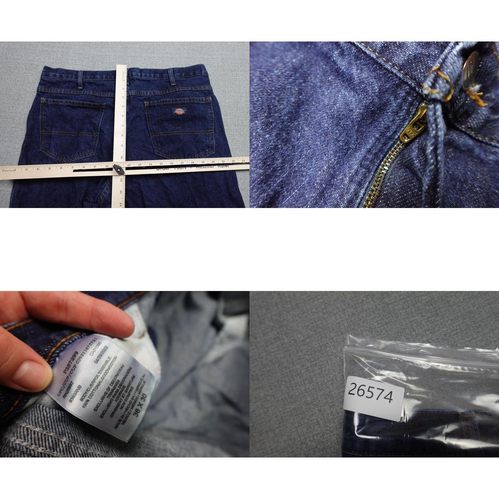 Dickies Dickies Jeans Men 36x30 Blue Denim Straight Leg Classic Fit Work Pants Dark Wash Black? Size US 36 / EU 52 - 8 Thumbnail
