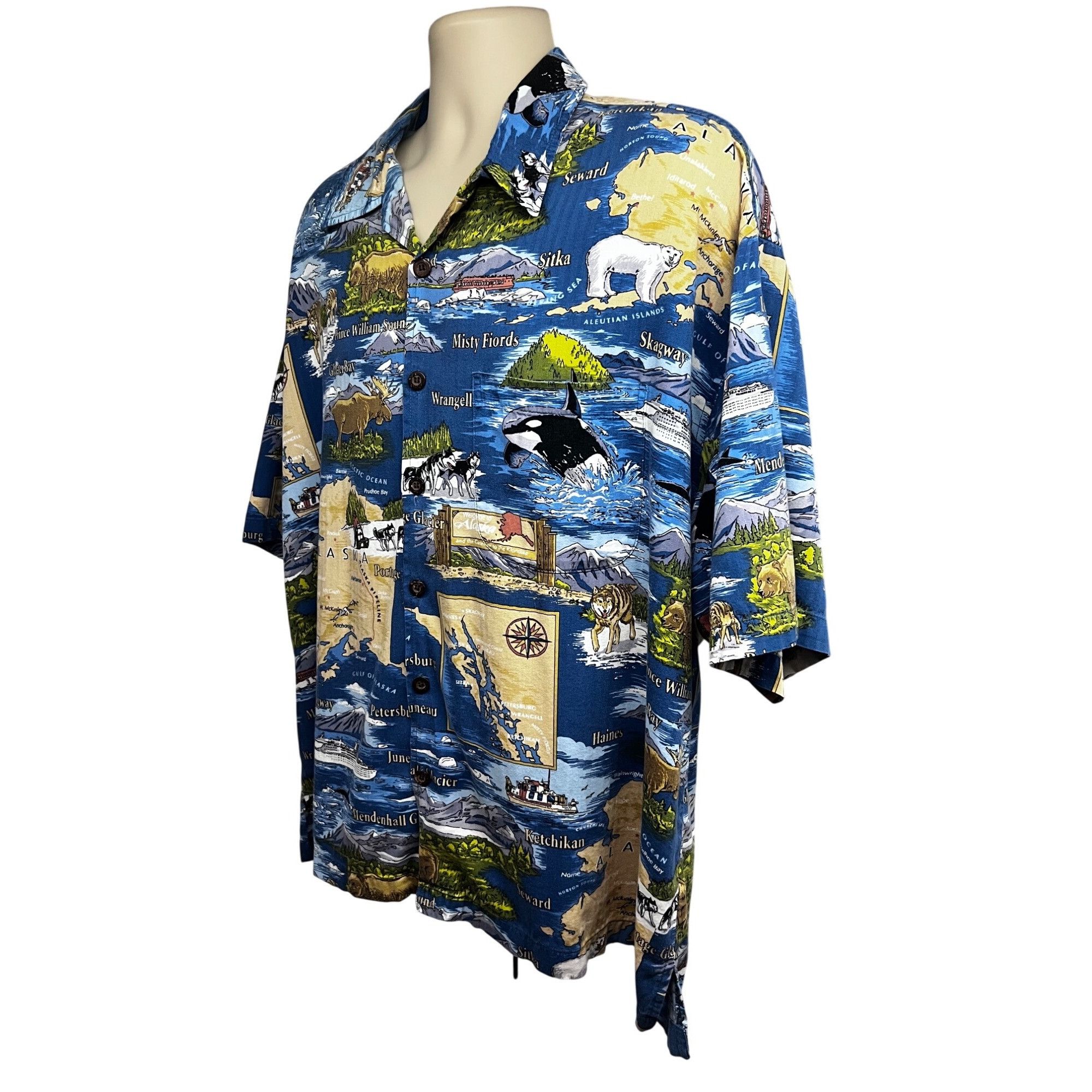 Vintage David Carey Vintage Blue Hawaiian Button Up Shirt Mediu Size US XXL / EU 58 / 5 - 3 Thumbnail