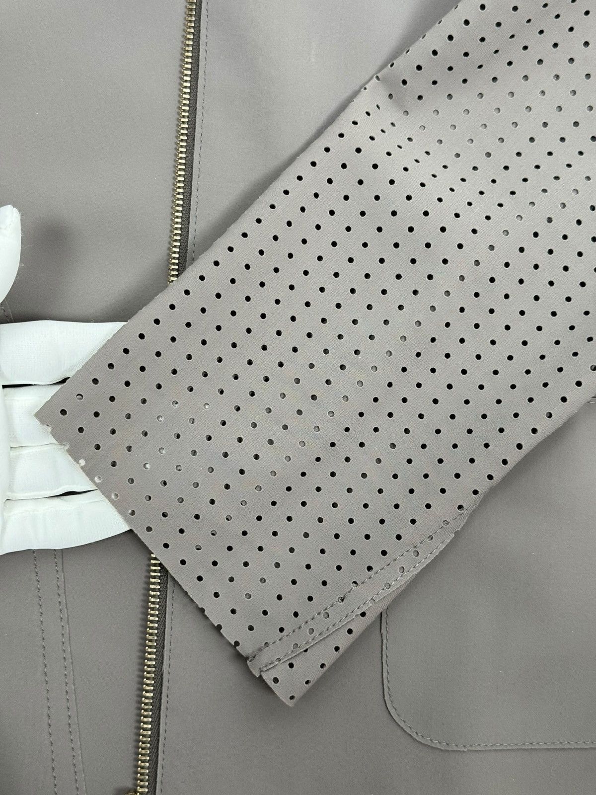 Herno HERNO Round Neck Zip Gray Jacket Perforated Size 46 Size L / US 10 / IT 46 - 20 Thumbnail