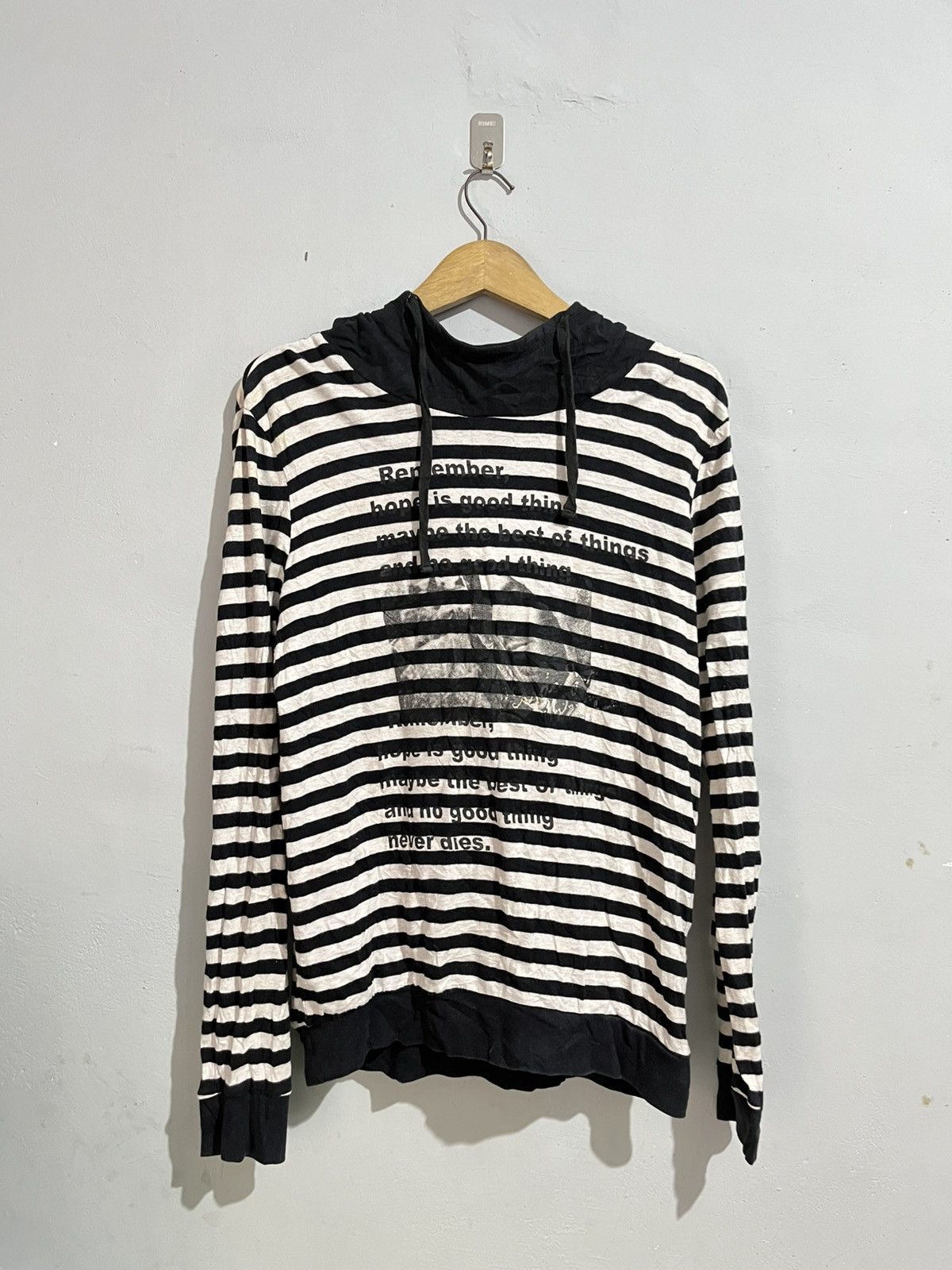 Hysteric Glamour Japanese clride striped poem vkei punk hoodie Size US M / EU 48-50 / 2 - 3 Thumbnail
