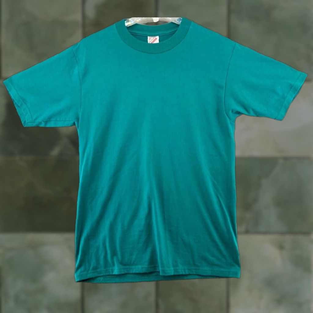 Jerzees VINTAGE JERZEES T-Shirt Mens M Green 90s 50/50 Jersey Short Sleeve Crew Neck Solid Size US M / EU 48-50 / 2 - 1 Thumbnail