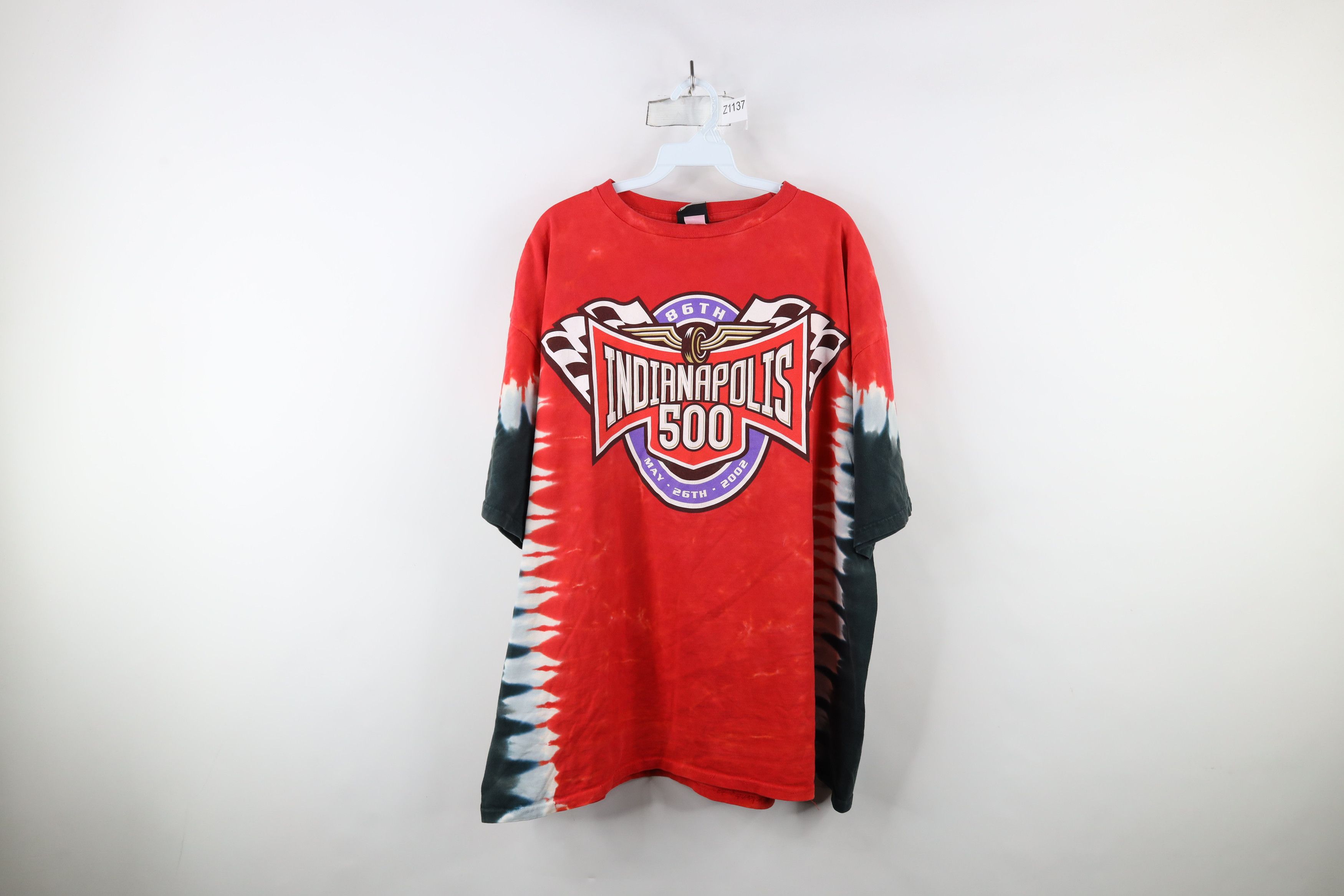 Liquid Blue × Vintage Vintage Y2K Liquid Blue Indianapolis 500 Acid Wash T-Shirt Size US XXL / EU 58 / 5 - 1 Thumbnail