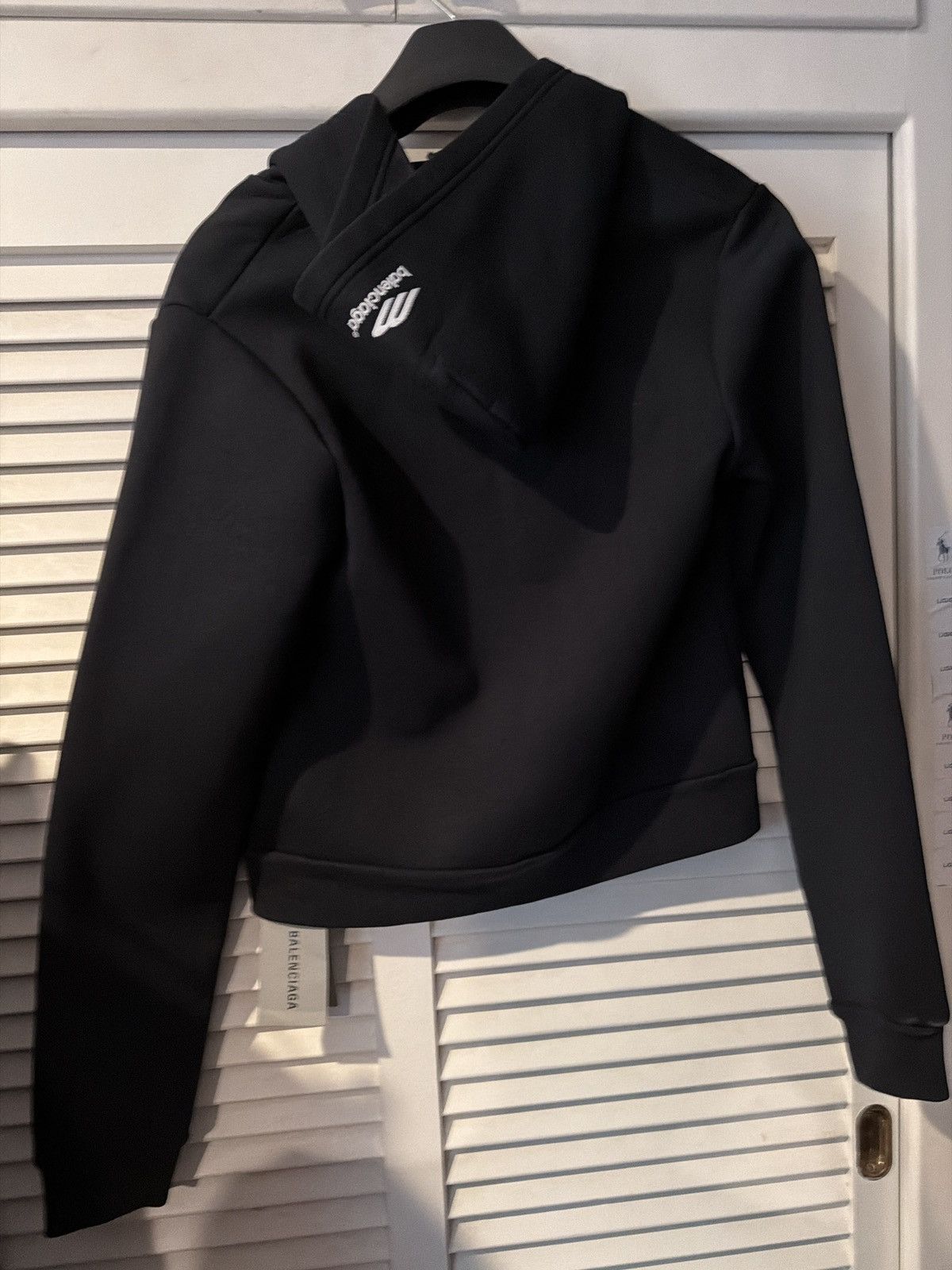 Balenciaga Balenciaga black velour 3b logo zip up hoodie medium Size M / US 6-8 / IT 42-44 - 1 Thumbnail