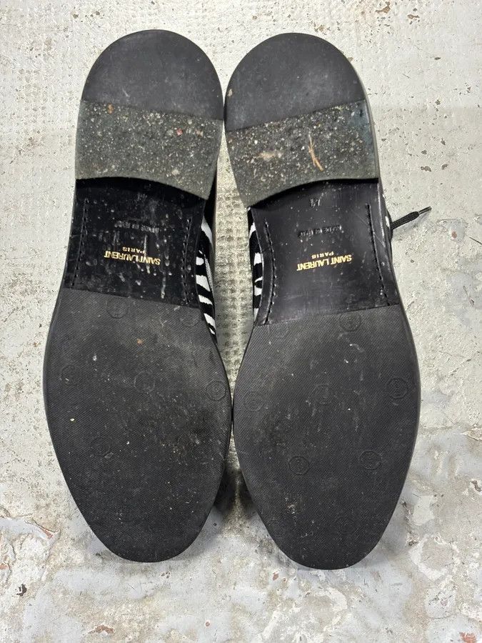 Saint Laurent Paris SS2014 Saint Laurent Black Zebra Leather Boots by Hedi Slimane Size US 8 / EU 41 - 14 Thumbnail