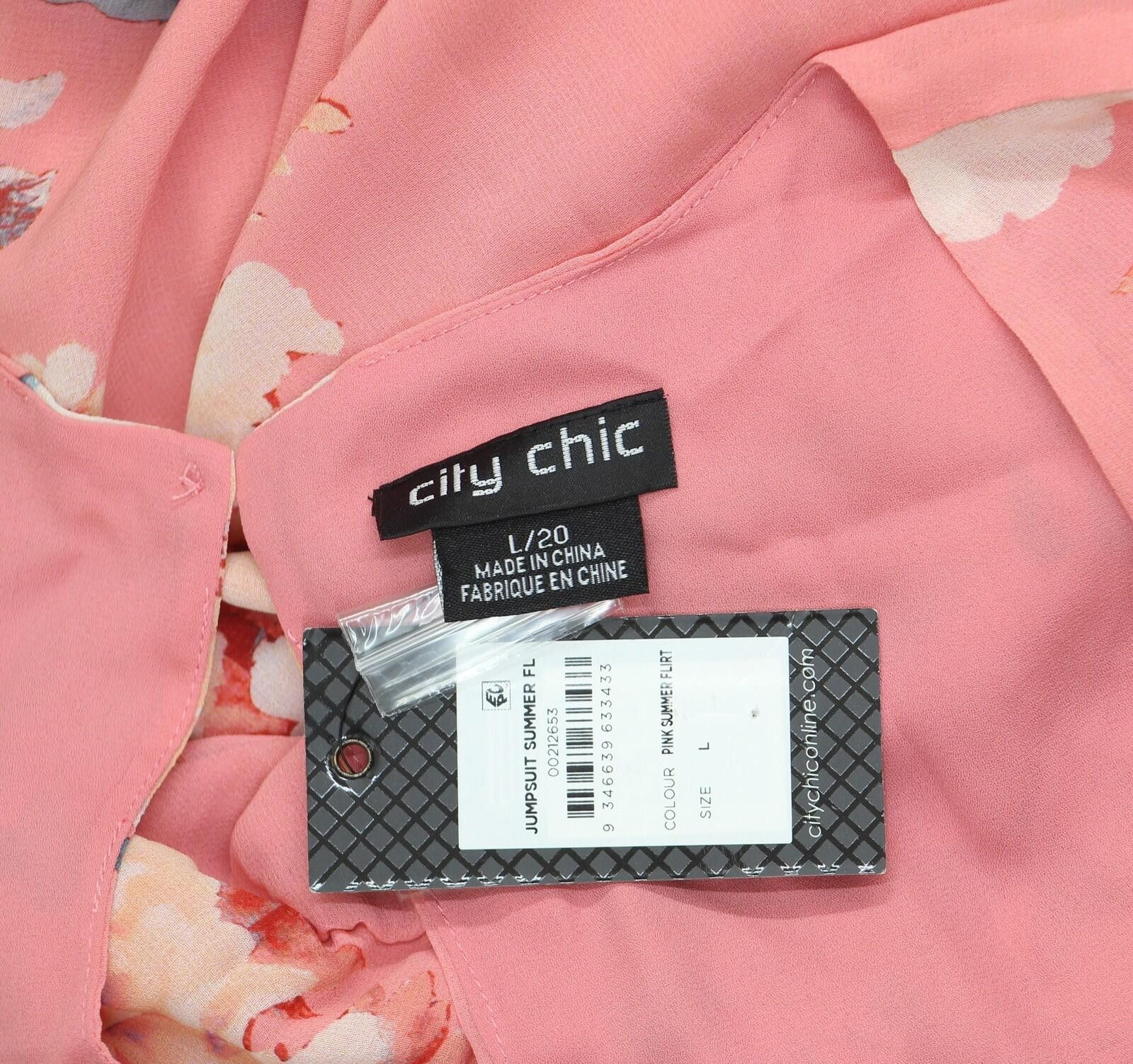 Other Nwt City Chic Floral V-neck Belted Jumpsuit Pink Multi 20w Size 42" / US 20 - 4 Thumbnail