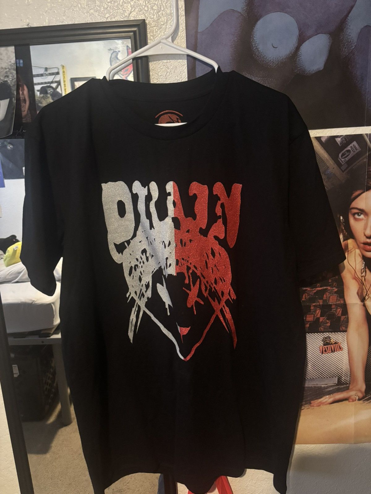Drain Gang Bladee strawberry alien OG glitter tee | Grailed