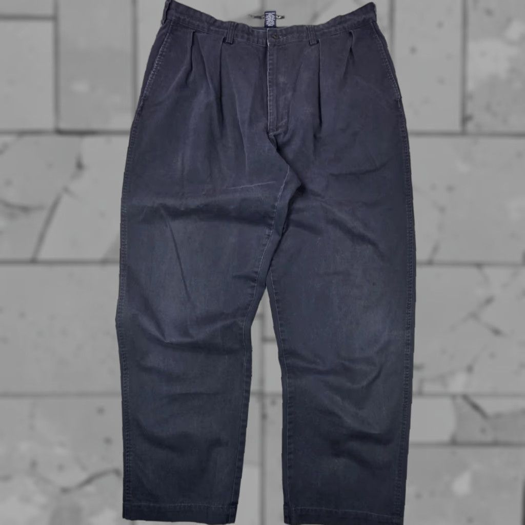 Polo Ralph Lauren VINTAGE Polo Ralph Lauren Pants Mens 38x32 Classic Navy Pleated Twill 90s Golf City Boy Preppy High Rise Size US M / EU 48-50 / 2 - 1 Thumbnail