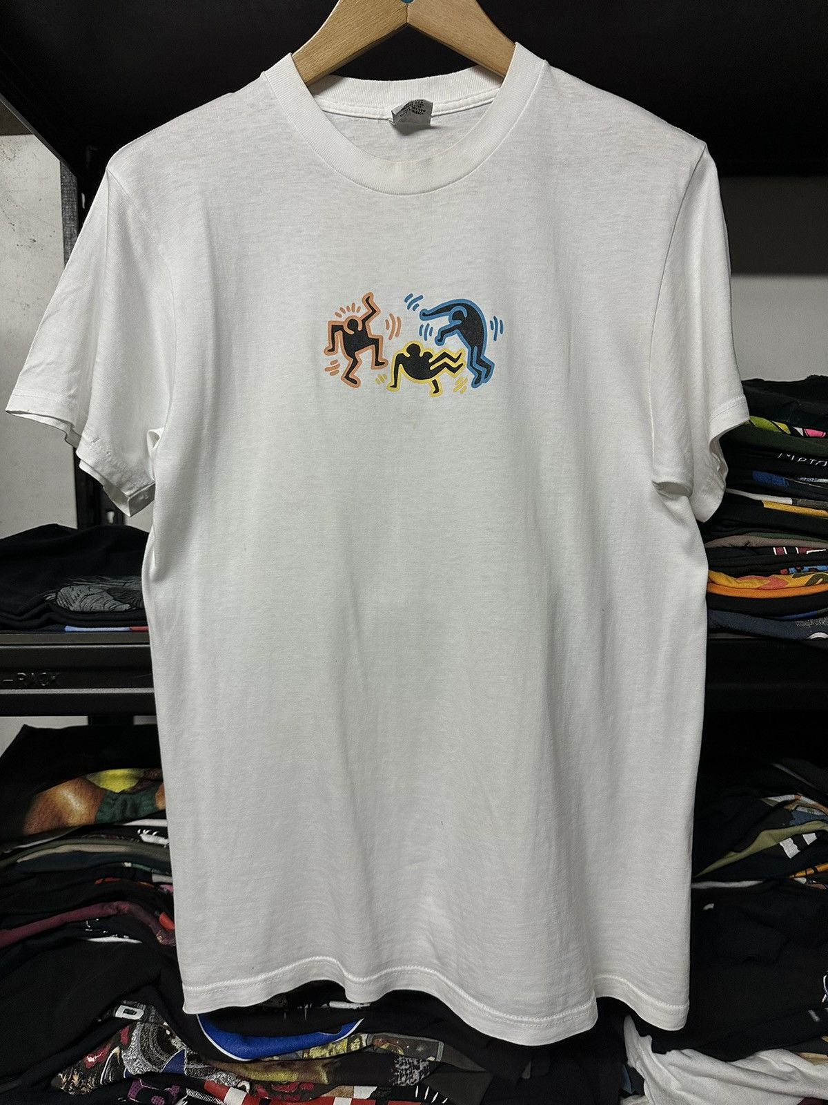 Keith Haring × Vintage Vintage 90s Keith Haring Canter Logo Pop Shop Tee Size US L / EU 52-54 / 3 - 1 Thumbnail