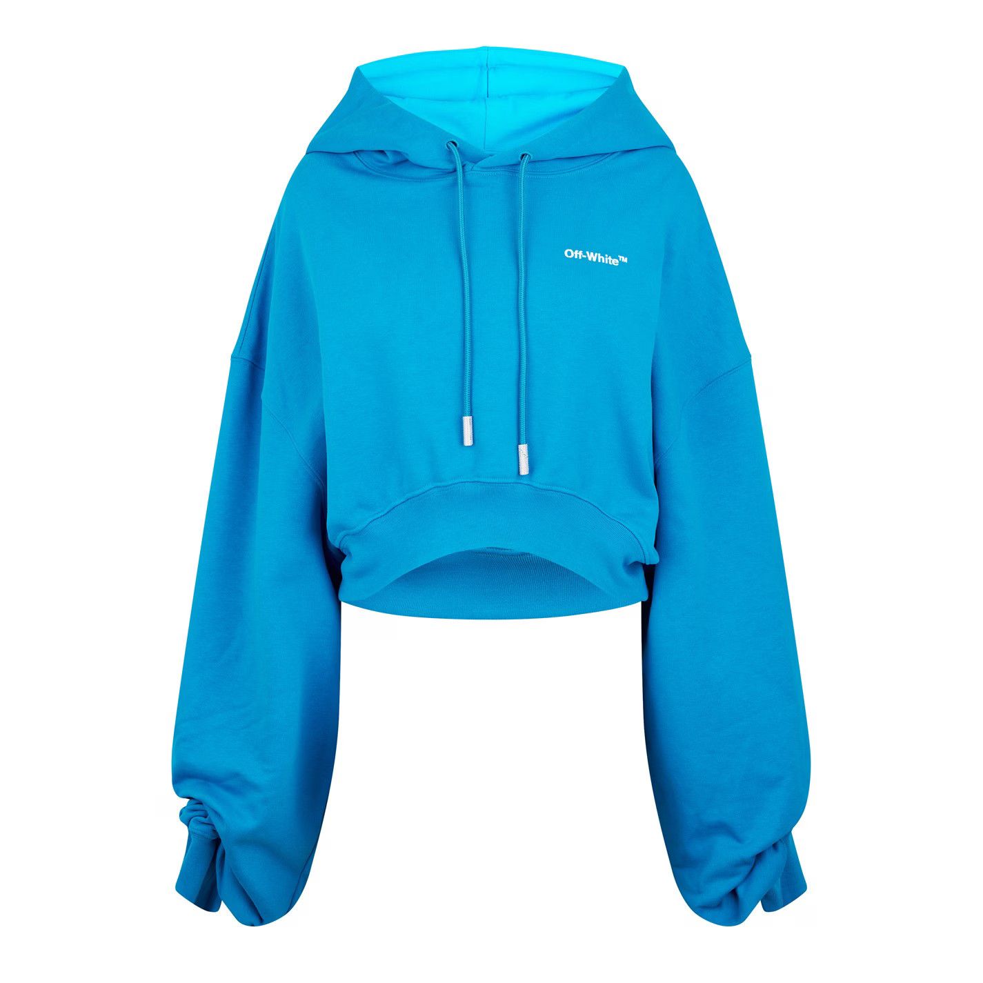 Off-White o1g2r1mq1224 Crop Hoodie in Blue Size M / US 6-8 / IT 42-44 - 1 Thumbnail