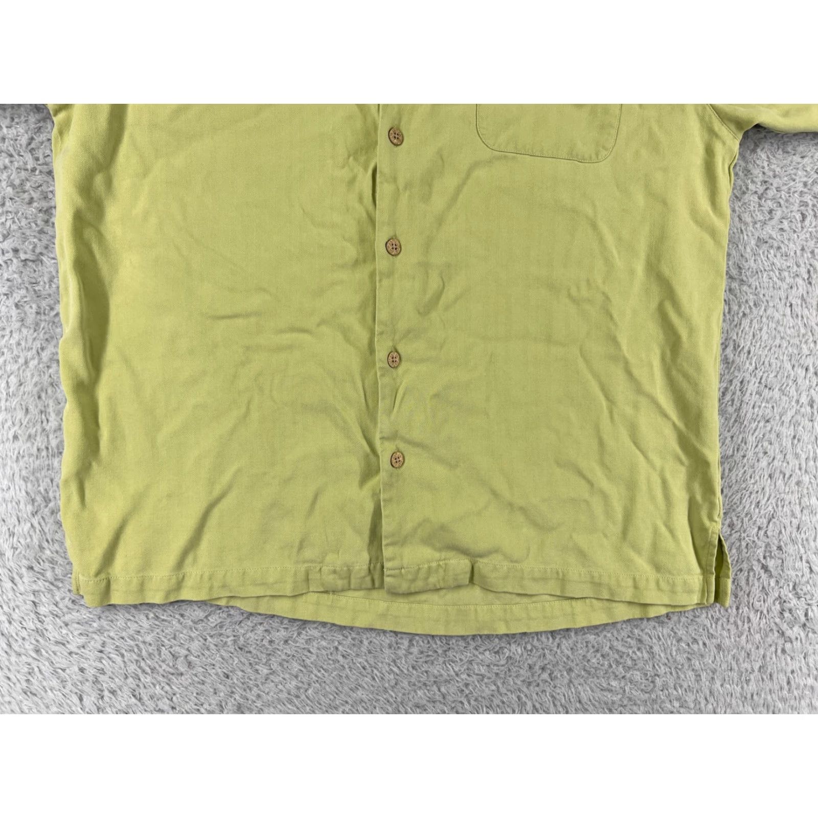 Tommy Bahama Tommy Bahama Shirt Mens Large Green Herringbone Hawaiian Camp Button Up Silk Size US L / EU 52-54 / 3 - 5 Thumbnail