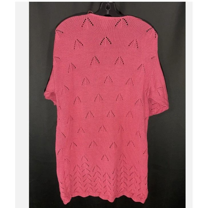 Other VTG 70s Long Sweater Grandma Sz 16 Bright Lights USA Pink fl Size XXL / US 16-18 / IT 52-54 - 3 Thumbnail