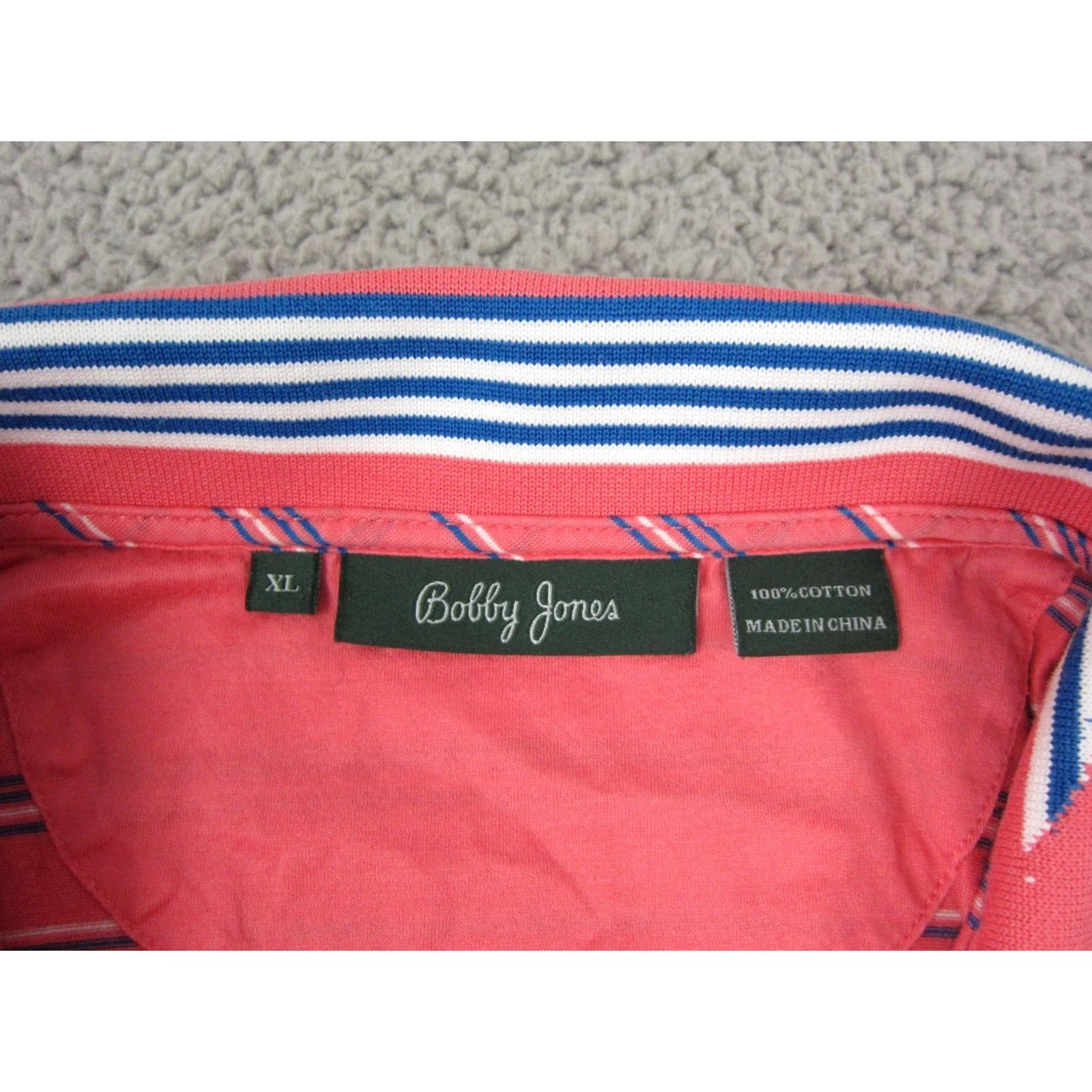 Vintage VINTAGE Bobby Jones Polo Shirt Mens XL Pink Striped Golf Cotton Size US XL / EU 56 / 4 - 5 Thumbnail