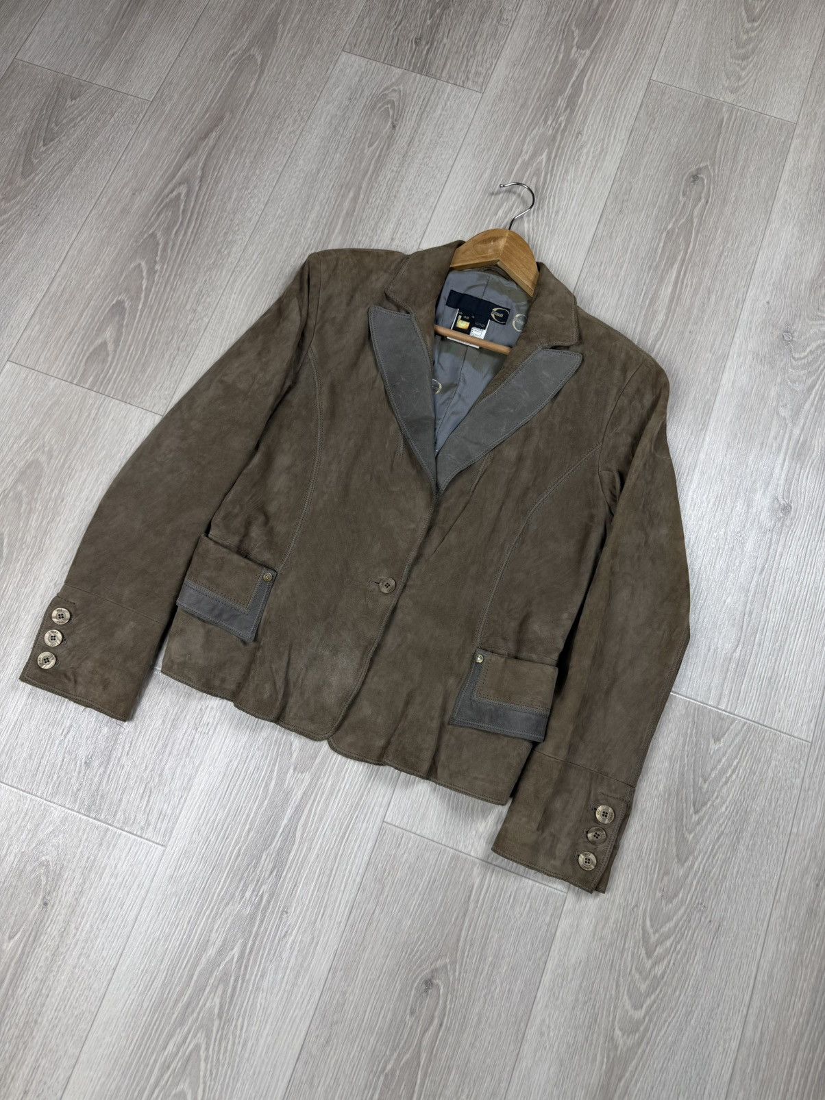 Just Cavalli Just Cavalli Vintage Women's Leather Blazer Jacket Size L / US 10 / IT 46 - 3 Thumbnail