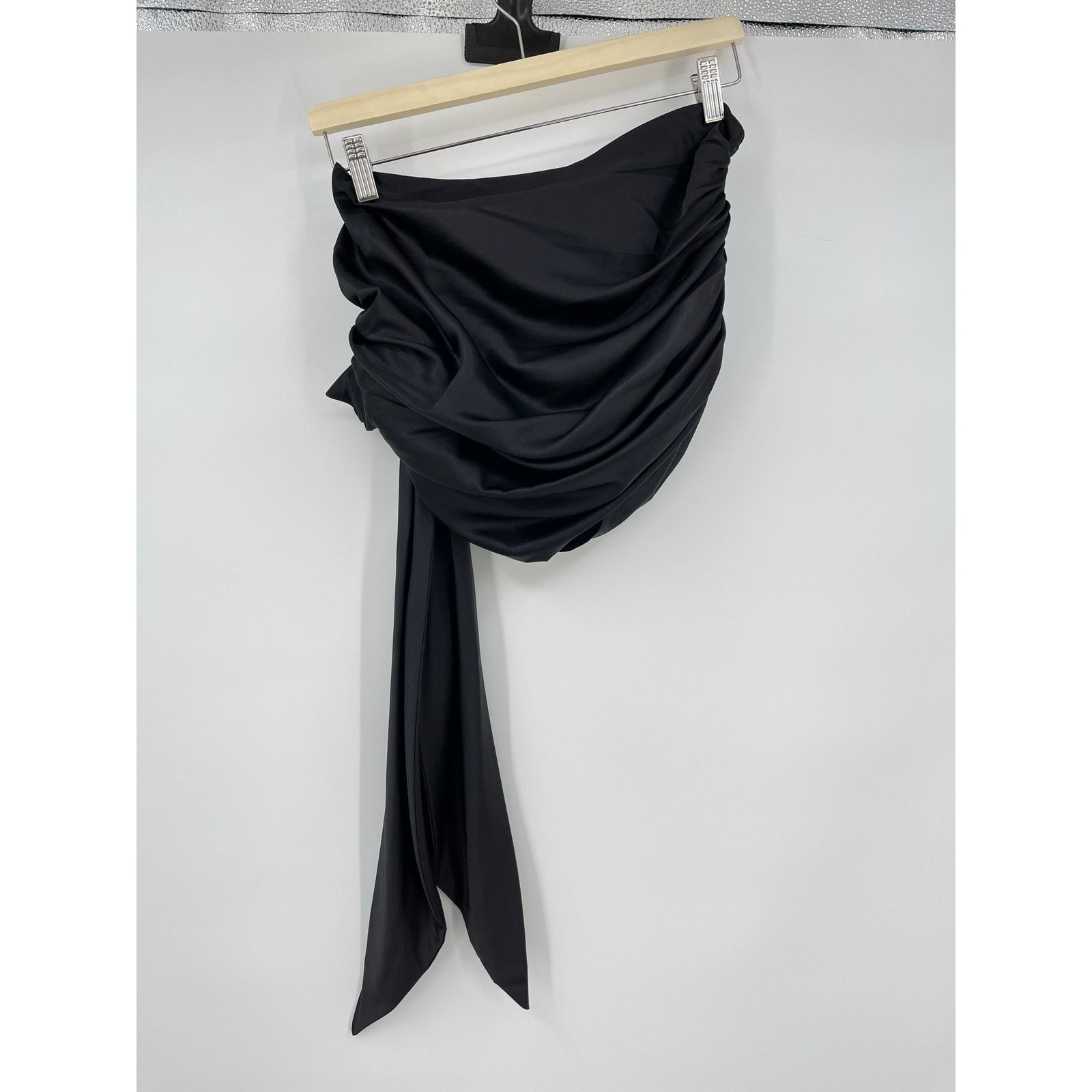 Mirror Palais Mirror Palais | NWT Bow Wrap Dress in Noir Black Silk XS Size XS / US 0-2 / IT 36-38 - 14 Thumbnail