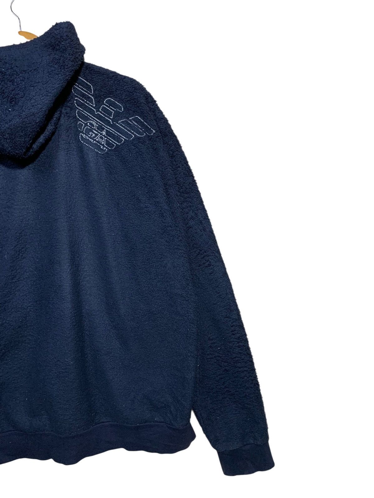 Emporio Armani 🔥Vintage 90s Emporio Armani Fleece Hoodie Jacket Size US L / EU 52-54 / 3 - 3 Thumbnail