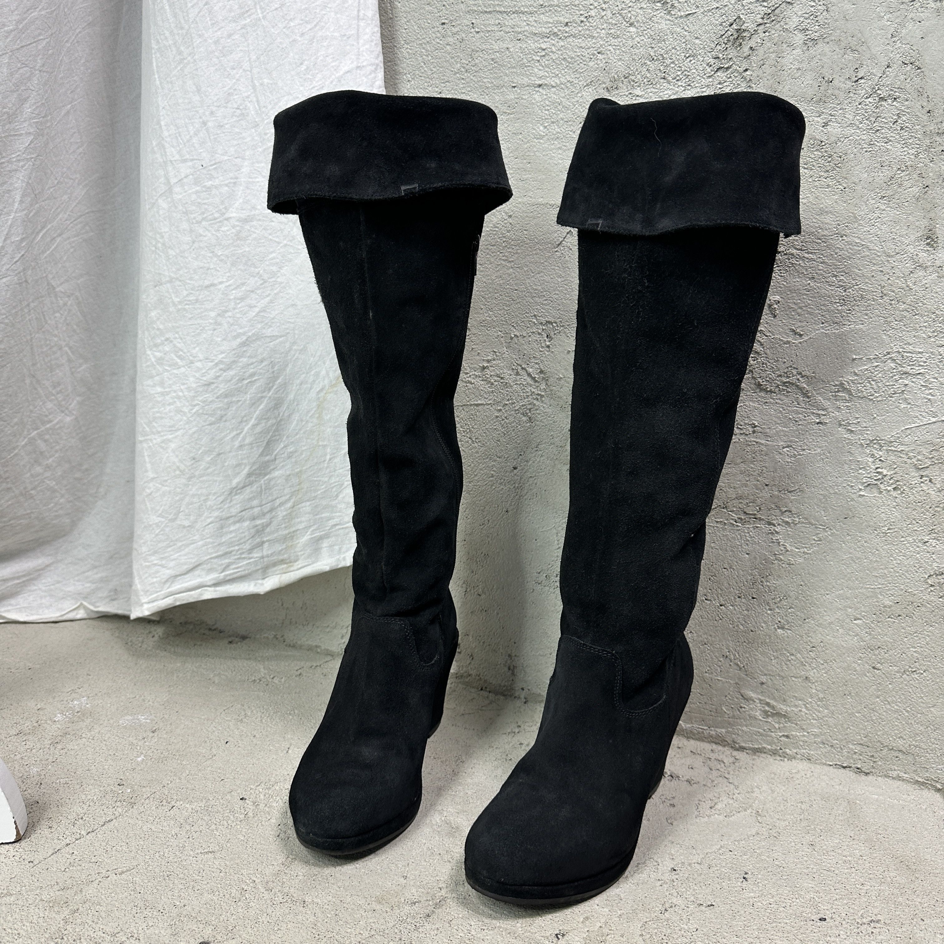 Vintage Vintage Leather Platform Wedgne Knee High Boots Y2K Size US 9 / IT 39 - 3 Thumbnail