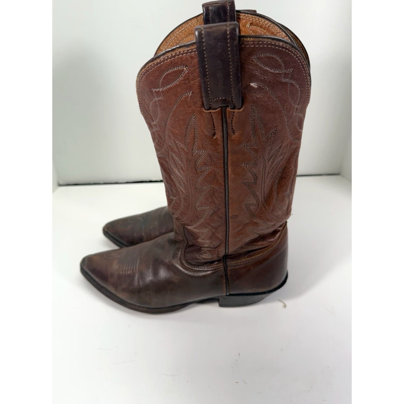Vintage Nocona Boots Cowboy Boots Men Size 8 D Brown Leather Western Rodeo Vintage USA Boots Size US 8 / EU 41 - 4 Thumbnail