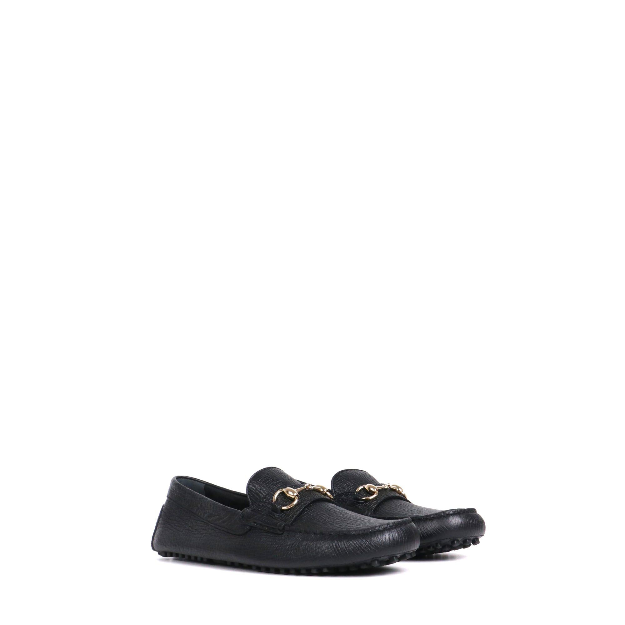 Gucci GUCCI - Gucci Horsebit loafers in black grained leather (T44) Size US 10 / IT 40 - 1 Thumbnail