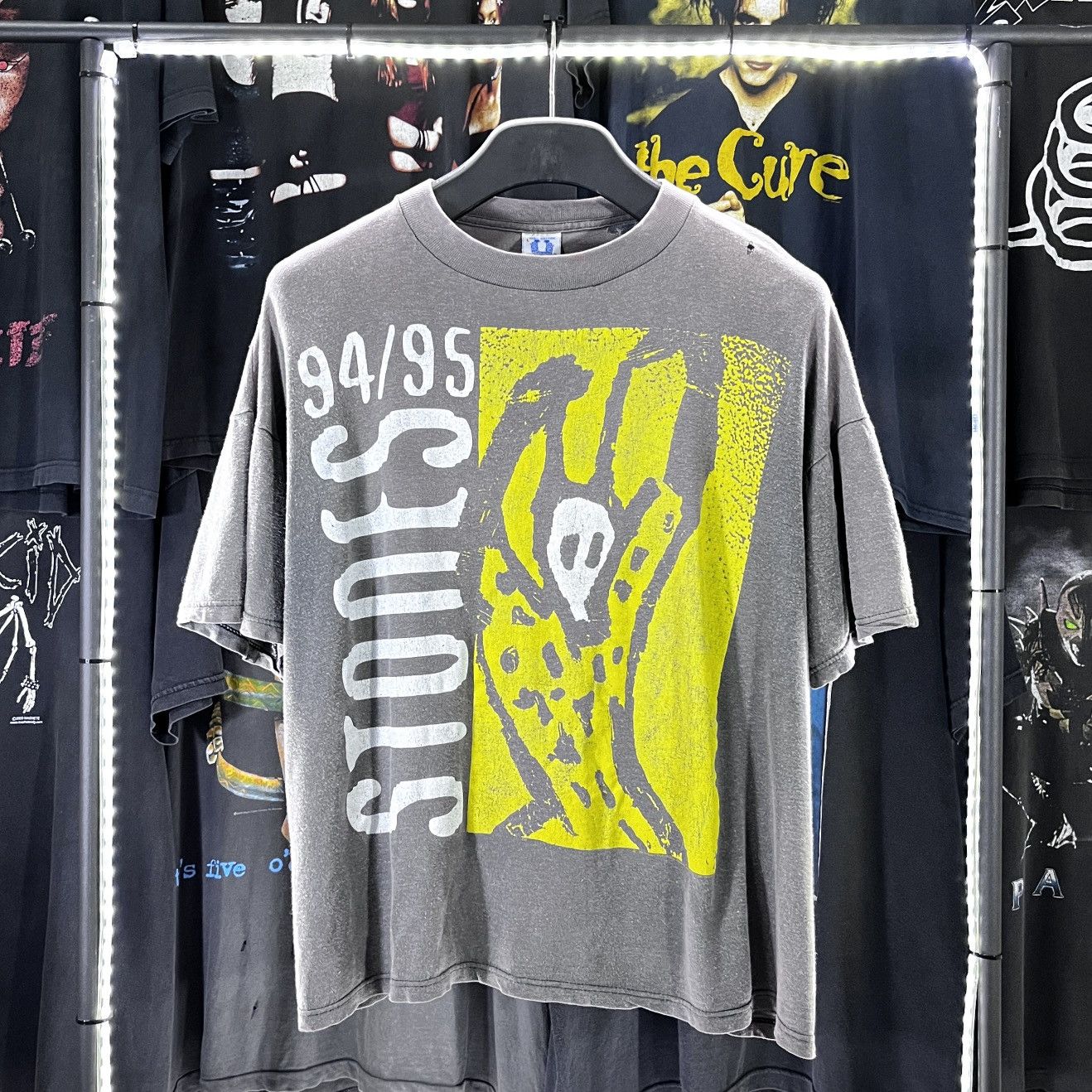 image of Band Tees x The Rolling Stones Rolling Stone World Tour 94/95 On This Tag in Black, Men's (Size XL)