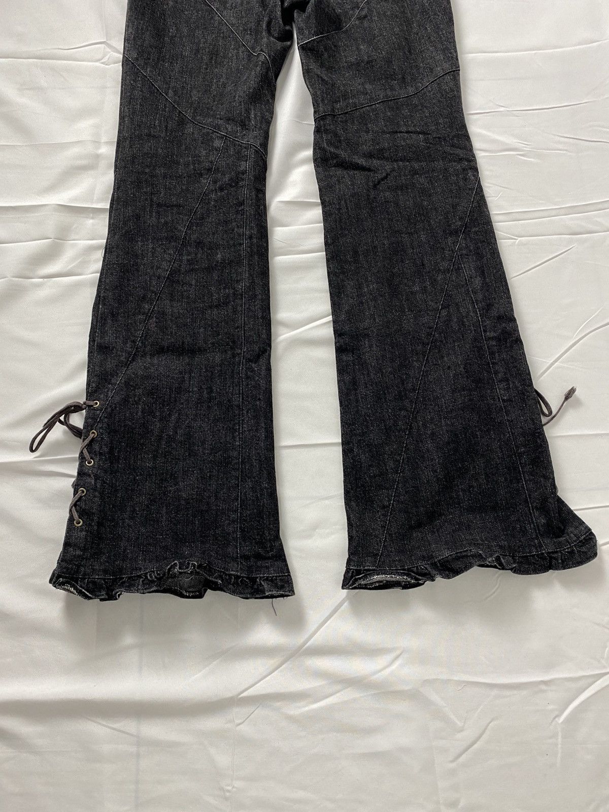 Tornado Mart L’est Rose Flared Lace Up Denim Pants like Tornado Mart Size US 28 / EU 44 - 13 Thumbnail