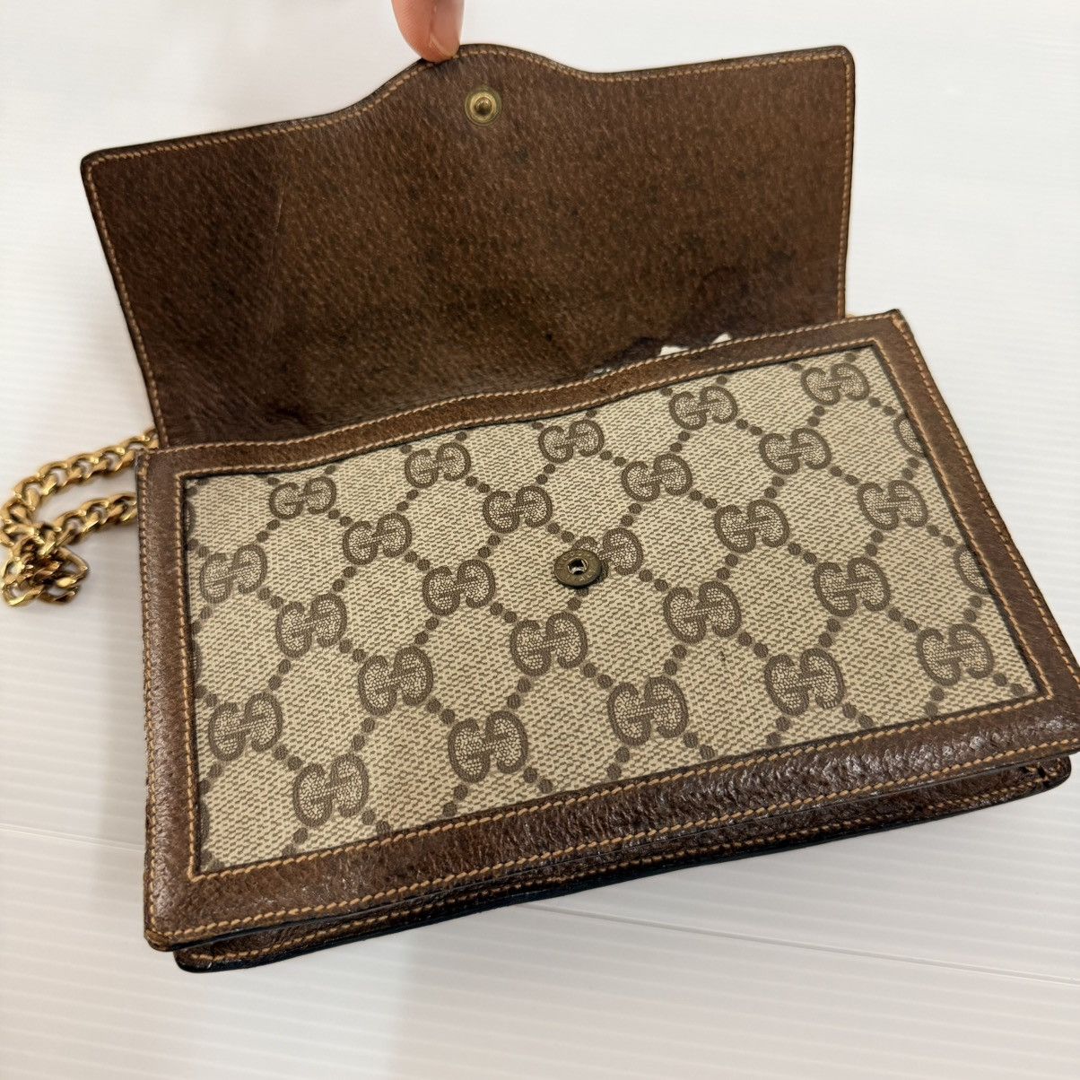 Gucci Gucci Monogram Vintage Clutch Chain Pochette Bag Size ONE SIZE - 7 Thumbnail