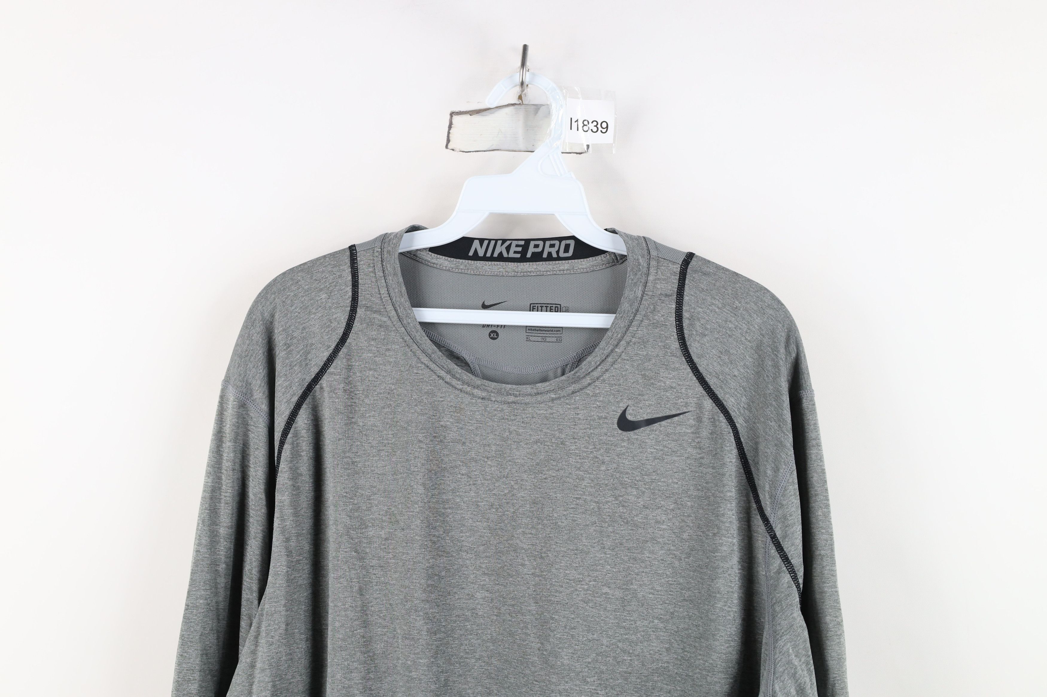 Nike Nike Pro Compression Long Sleeve Training Gym T-Shirt Gray Size US XL / EU 56 / 4 - 2 Thumbnail