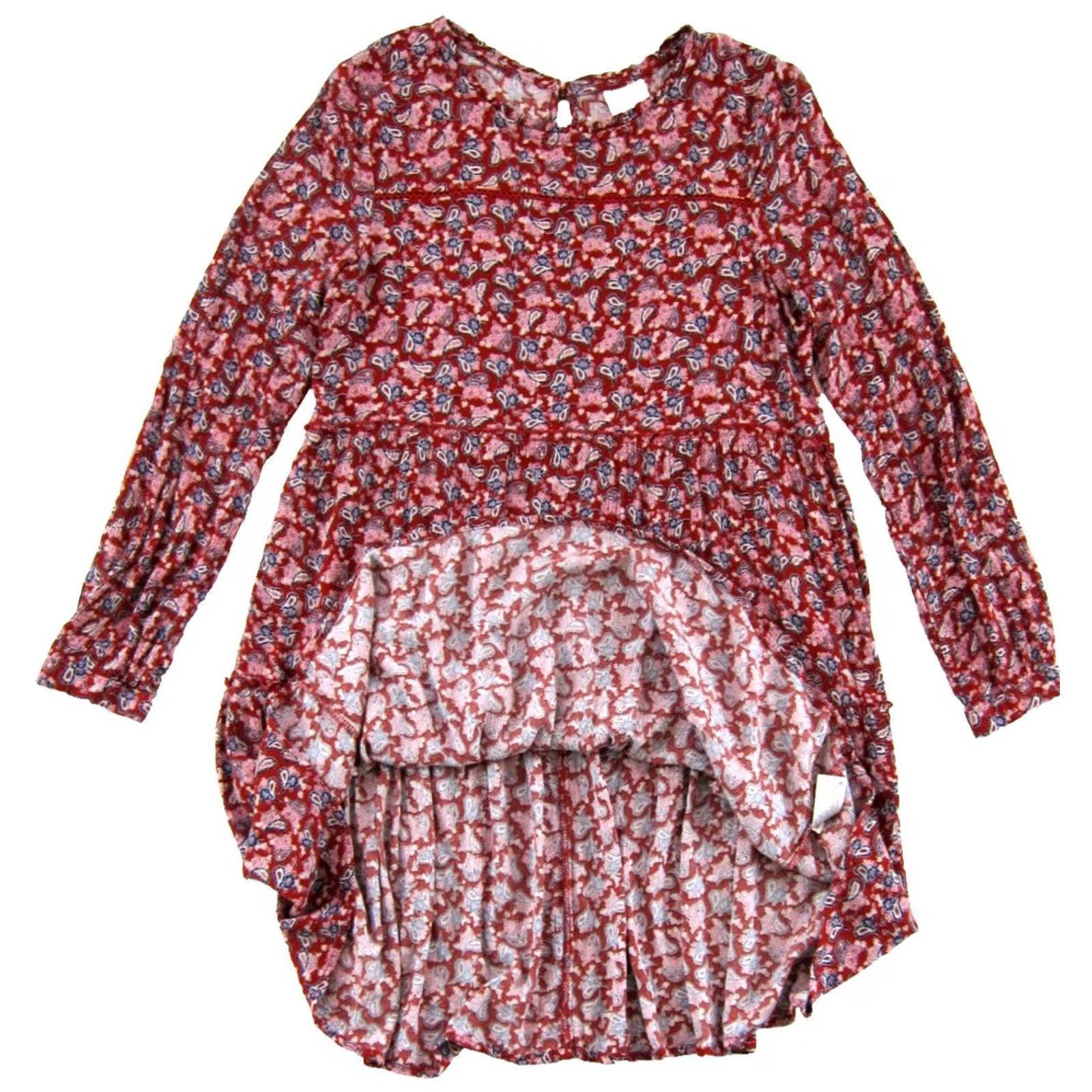 Vintage Knox Rose Pink Long Sleeve Floral Rayon Tiered Smock Dress L Size L / US 10 / IT 46 - 4 Thumbnail