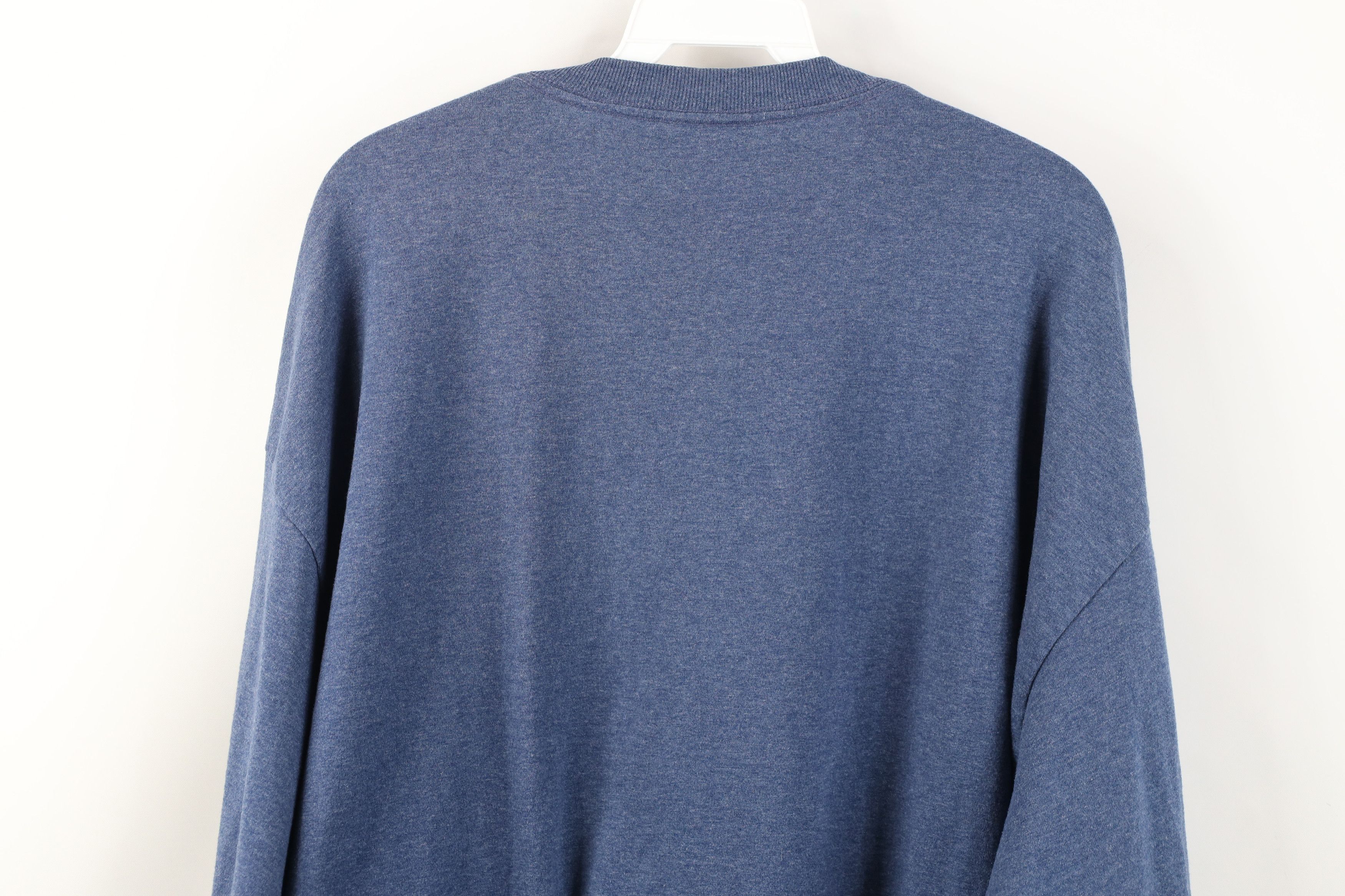 Vintage Vintage 90s Y2K Streetwear Long Sleeve T-Shirt Heather Blue Size US XXL / EU 58 / 5 - 10 Thumbnail