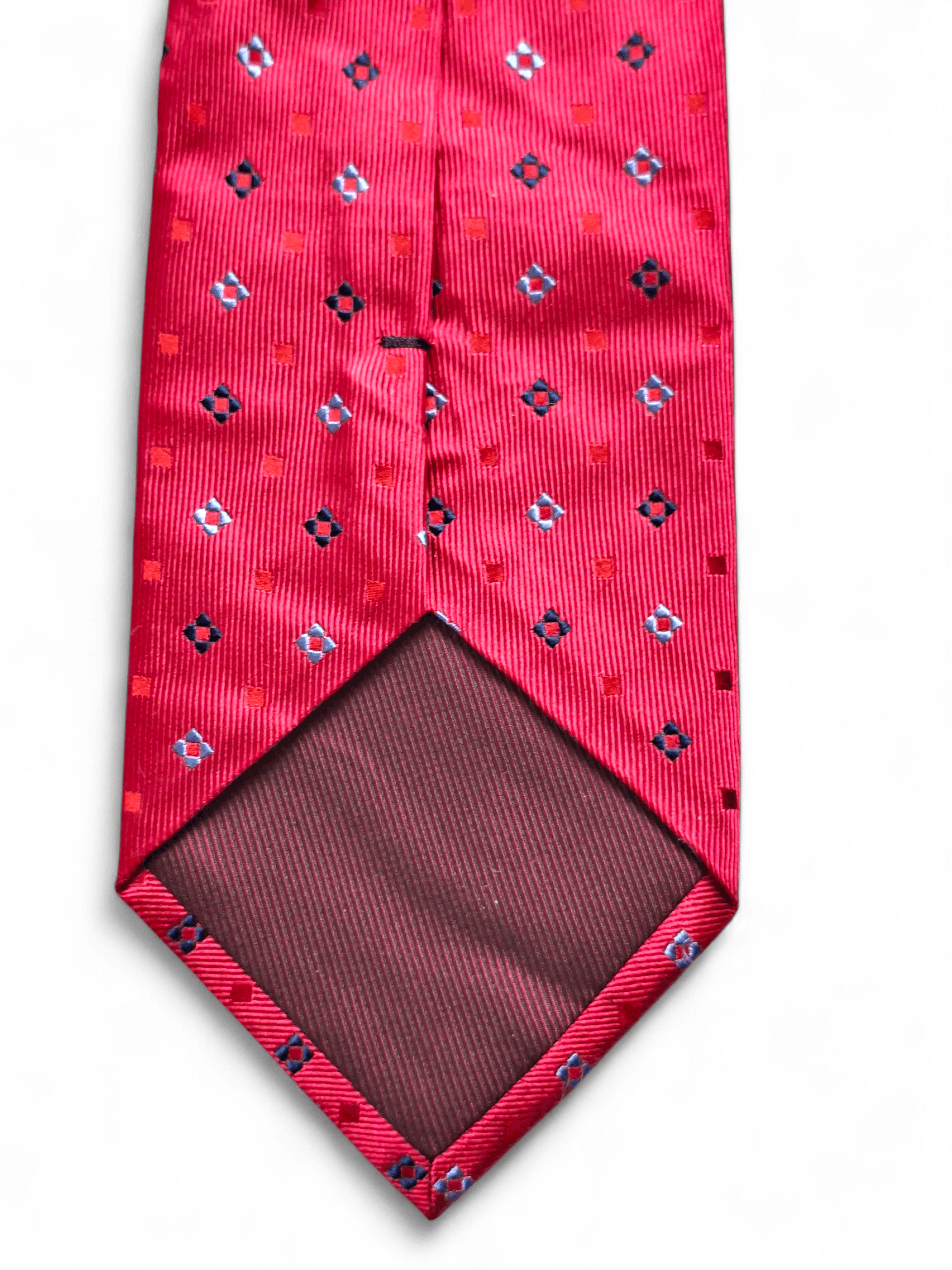 Aigner Aigner Silk Tie Red Geometric Medallion Size ONE SIZE - 4 Thumbnail