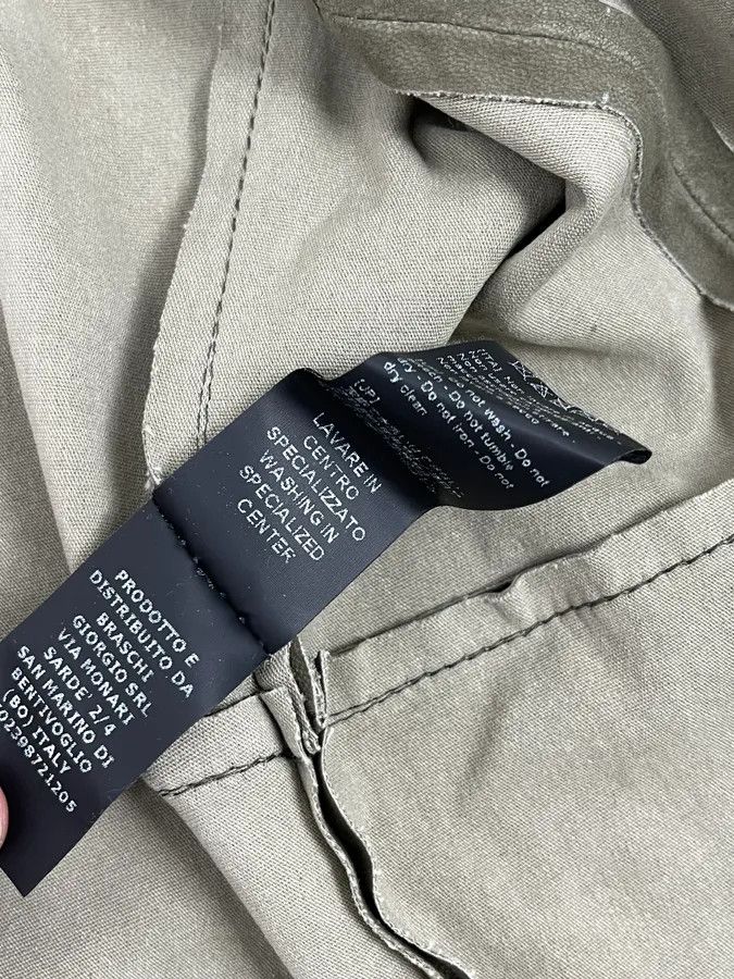 Giorgio Brato Giorgio Brato Olive Avant-Garde Leather Zip Hooded Jacket Size US M / EU 48-50 / 2 - 10 Thumbnail