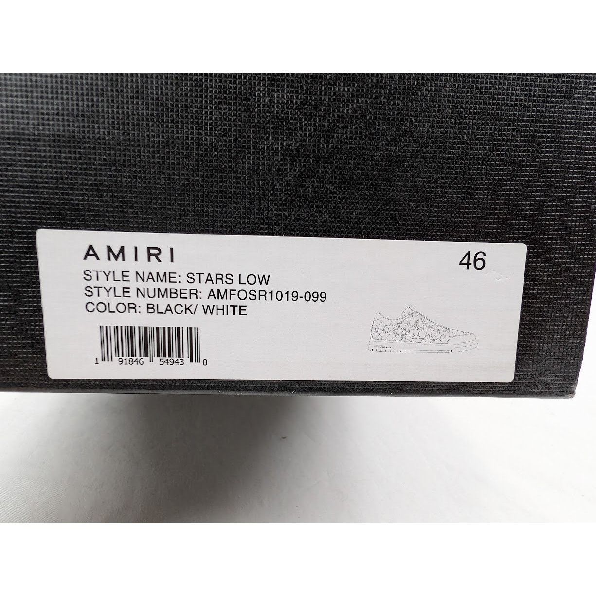 Amiri o1rshd1 Stars Low-Top Sneakers in Black/White Size US 13 / EU 46 - 24 Thumbnail