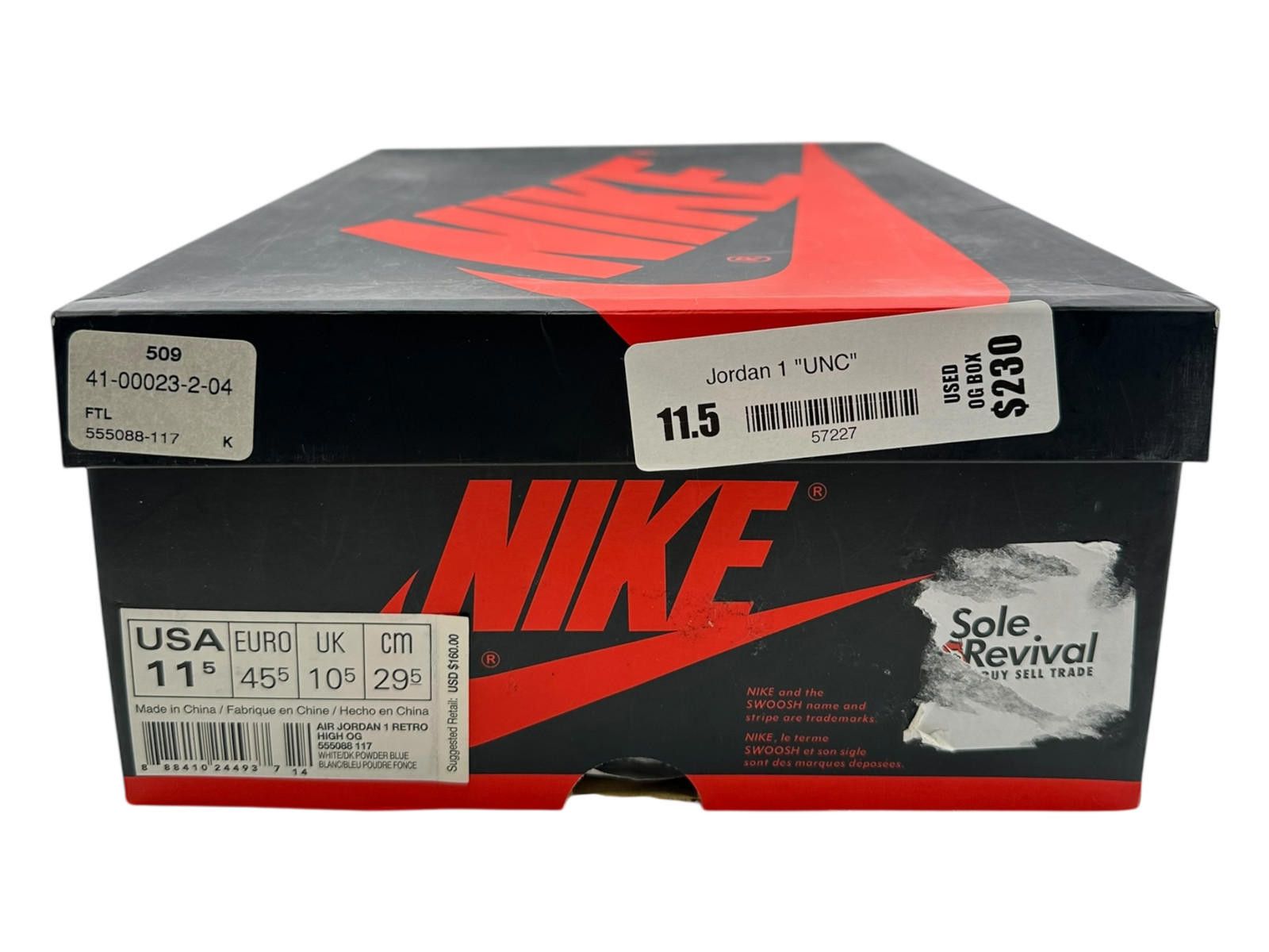Nike Nike Air Jordan 1 UNC Blue White Sneakers US 11.5 Size US 11.5 / EU 44-45 - 6 Thumbnail