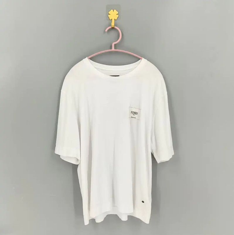 Fendi Fendi White Cotton Men's T-Shirt 0089 Size US L / EU 52-54 / 3 - 1 Thumbnail