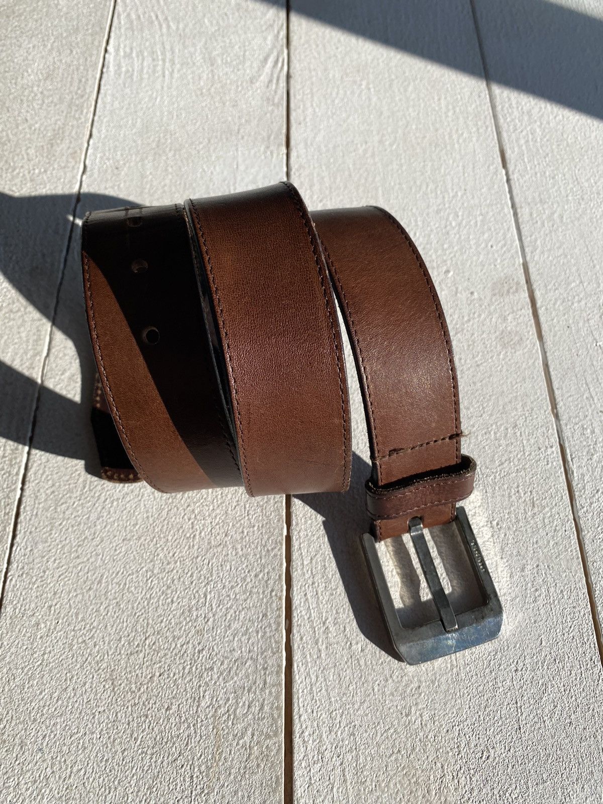 Diesel × Vintage 90s Diesel Black Leather Avant Garde Gothic Minimalism Belt Size ONE SIZE - 1 Thumbnail