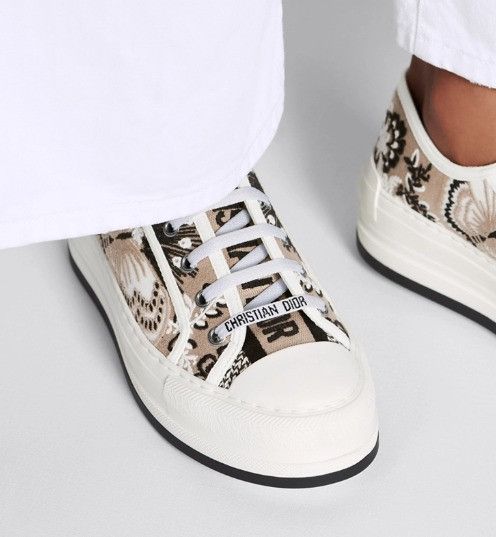 Dior o1w1db11225 KCK38 Platform Low-Top Sneakers Beige Multicolor Size US 9 / IT 39 - 7 Thumbnail