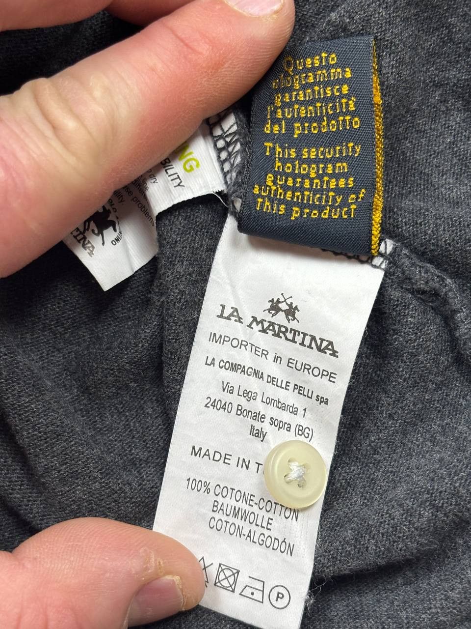 La Martina La Martina New Zealand Polo Team L/S Shirt Grey Size L Size US L / EU 52-54 / 3 - 6 Thumbnail