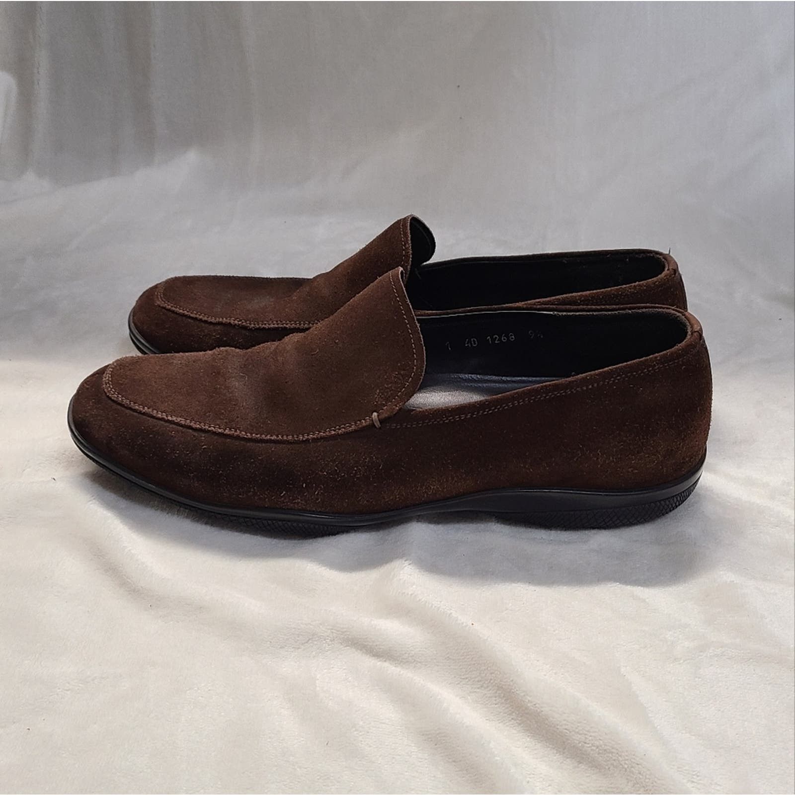 image of Prada Men's Brown Suede Loafers Size 9.5