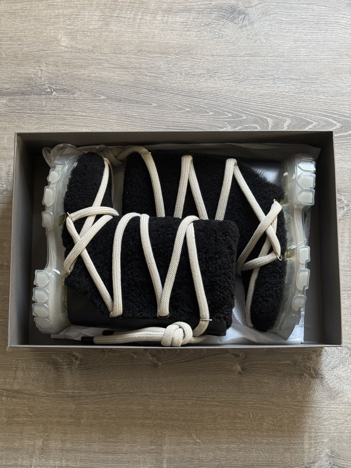 Pre-owned Rick Owens Lunar Tractor Boots In Black