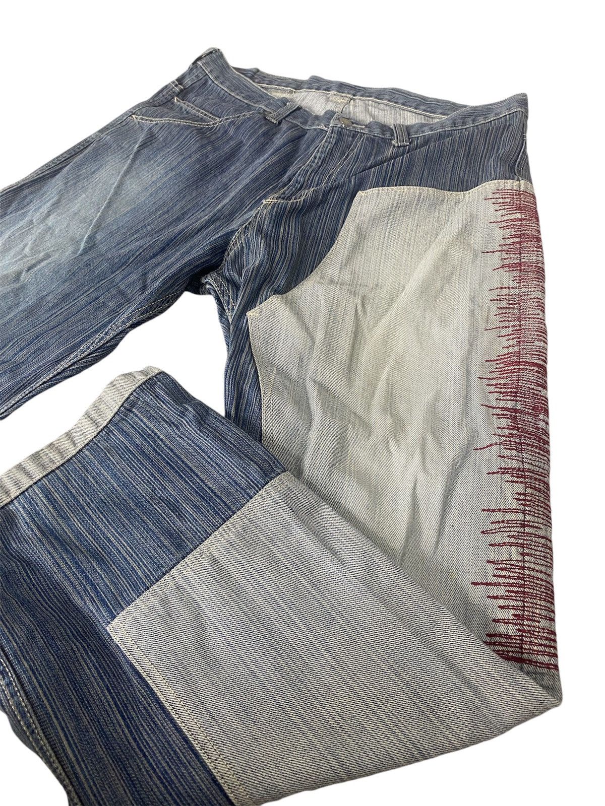 Japanese Brand Baggy Mackdaddy Japan wide leg irregular denim pants Size US 34 / EU 50 - 3 Thumbnail