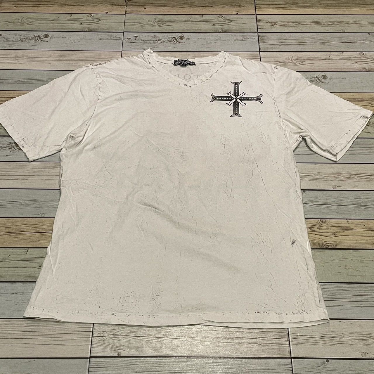 Affliction × Ed Hardy × Tapout Rare Wings Cross Tee Y2K Affliction Style Size US XXL / EU 58 / 5 - 1 Thumbnail