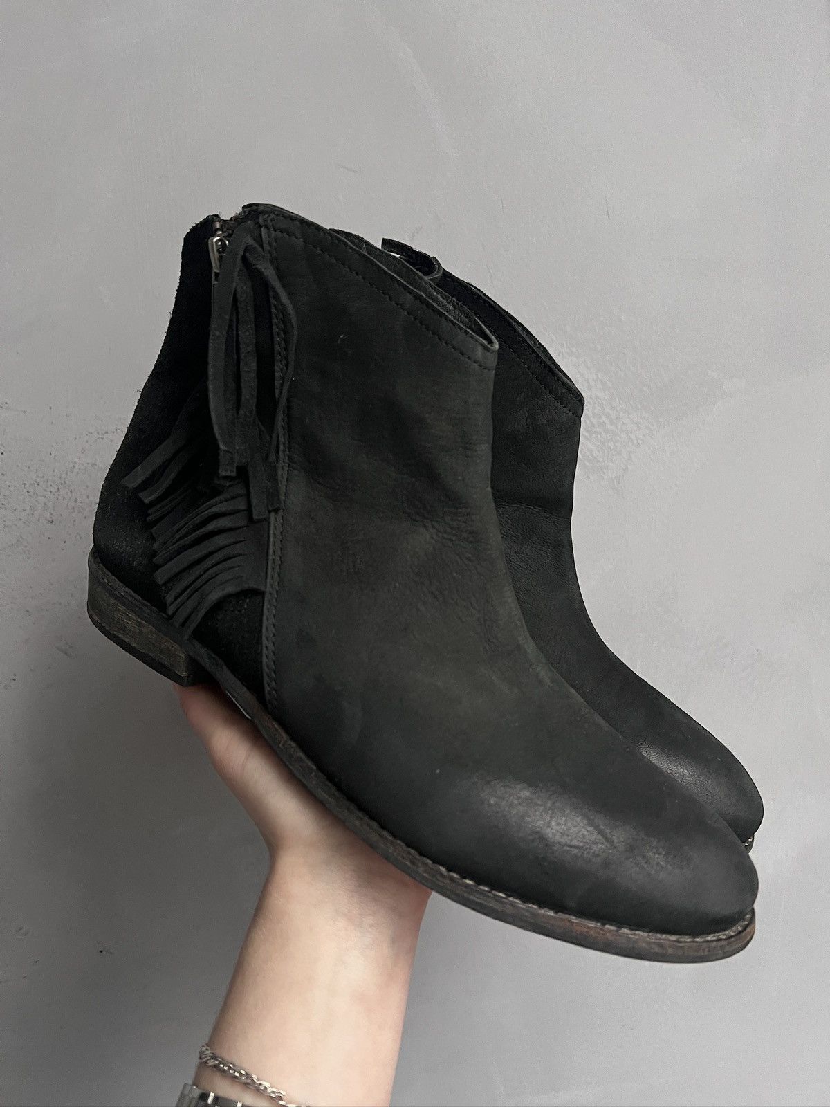 Hedi Slimane Western suede leather hedi slimane style leather boots y2k Size US 8 / EU 41 - 2 Thumbnail