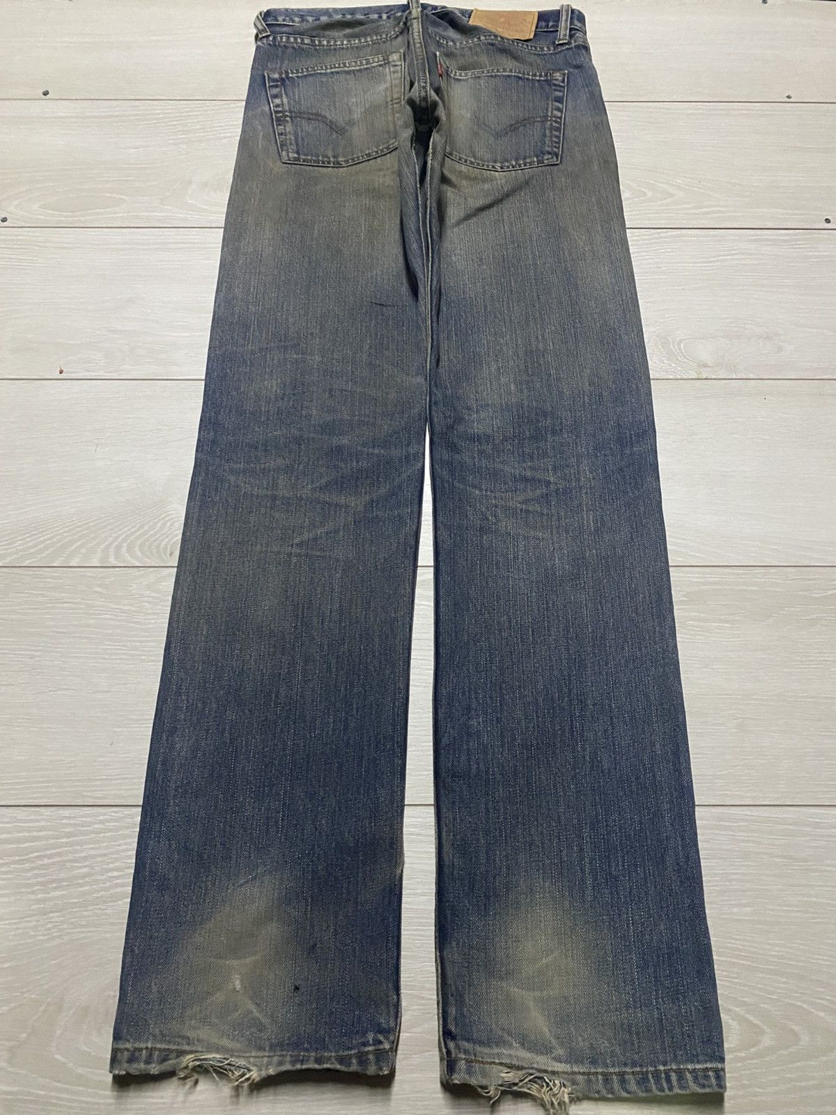Levi's Vintage Levis 505 Mud Wash Distressed Skinny Jeans Size US 30 / EU 46 - 2 Thumbnail