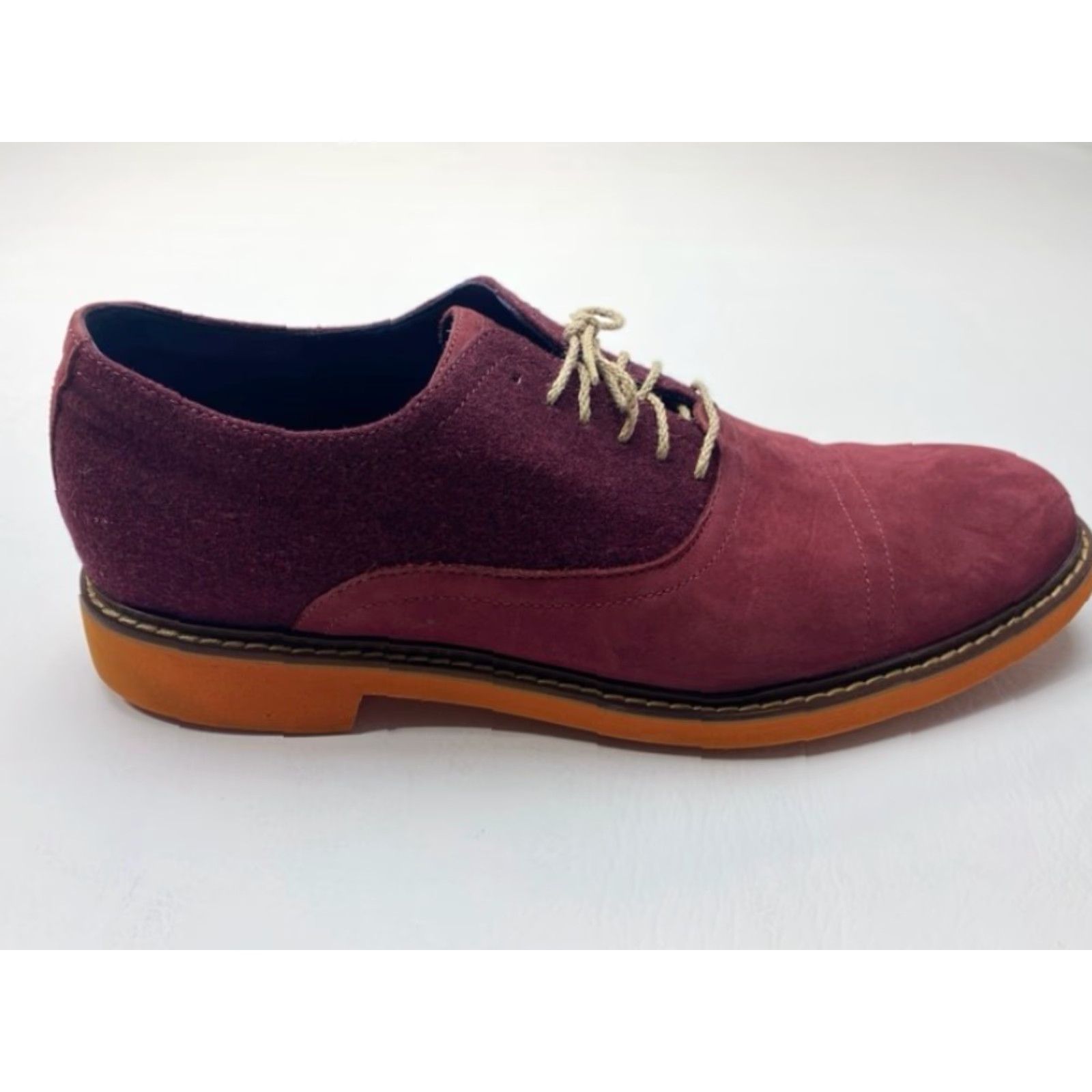 Cole Haan Cole Haan Harrison Nubuck Leather Wool Oxfords Orange Soles Men's 13M Oxblood Size US 12 / EU 45 - 6 Thumbnail