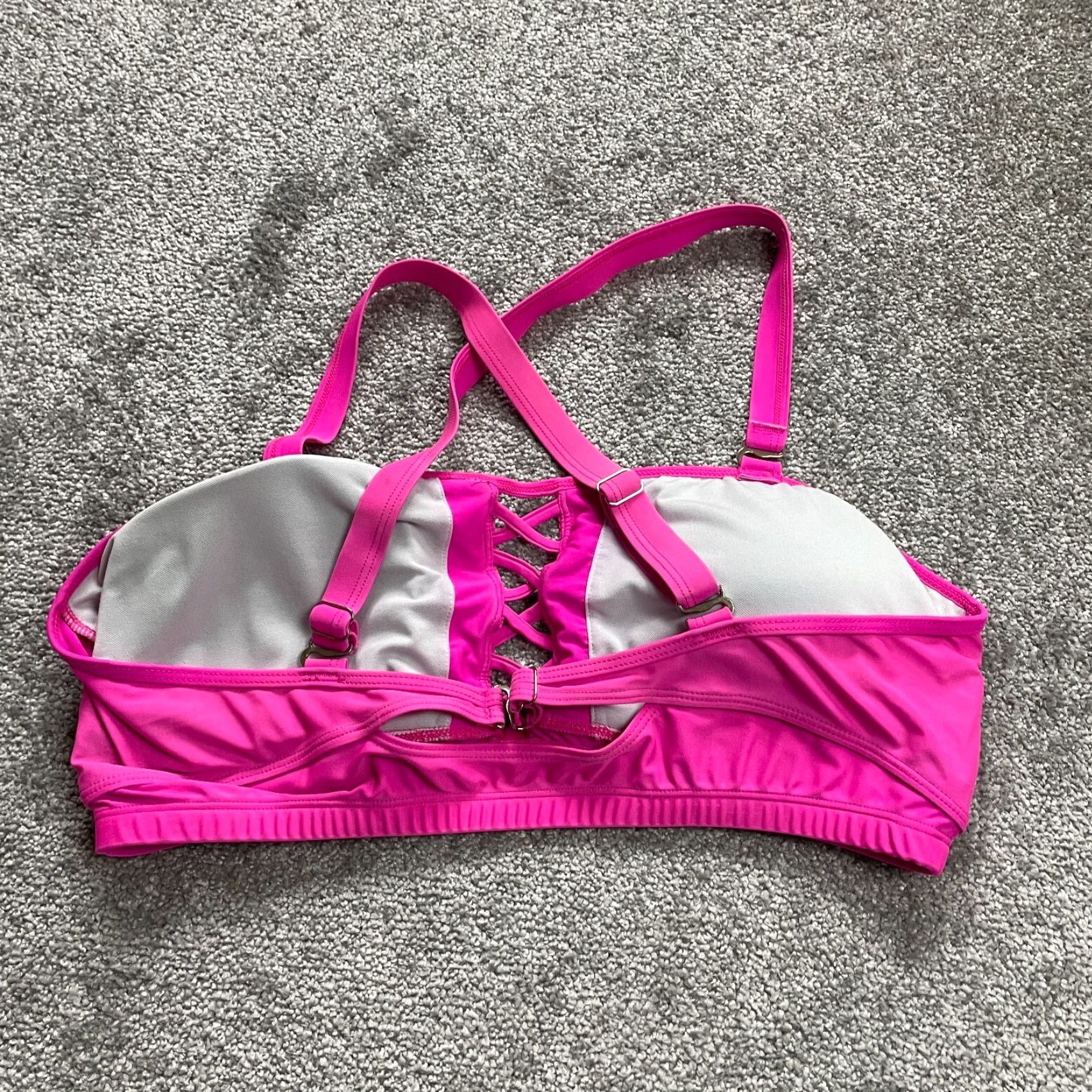 Pinko Unbranded Swimwear Bikini Top Womens 20W Pink Bandeau Removable Strap Beach Size 3XL / US 20-22 - 2 Thumbnail