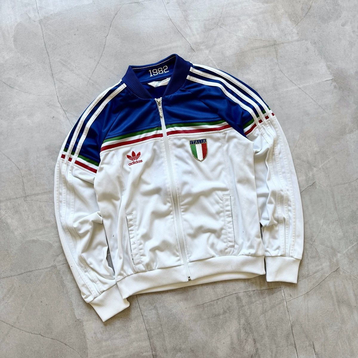 Adidas Vintage Adidas Italy Reprint 1982 Football Track Zip Y2K Size US S / EU 44-46 / 1 - 1 Thumbnail